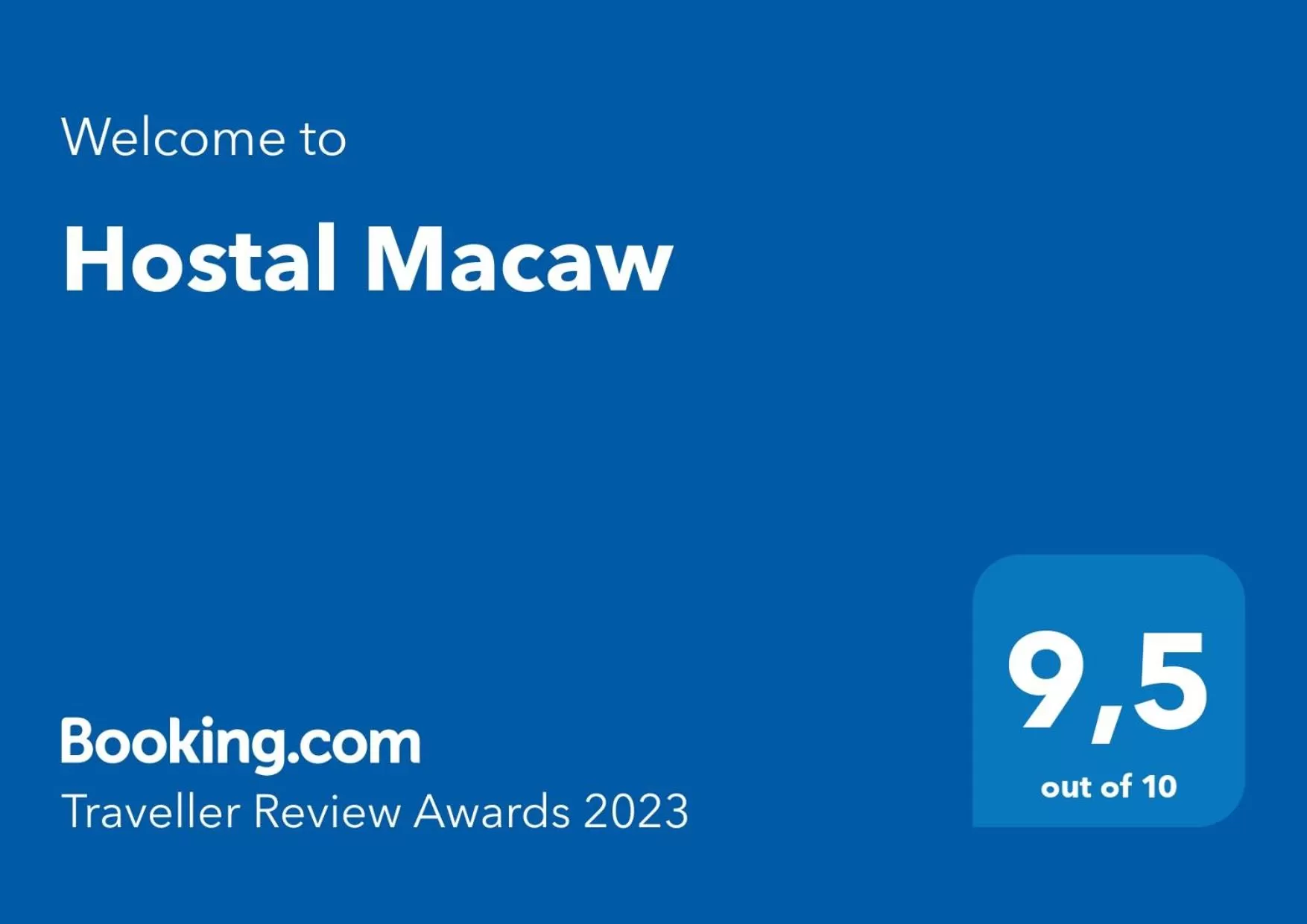 Certificate/Award, Logo/Certificate/Sign/Award in Hostal Macaw