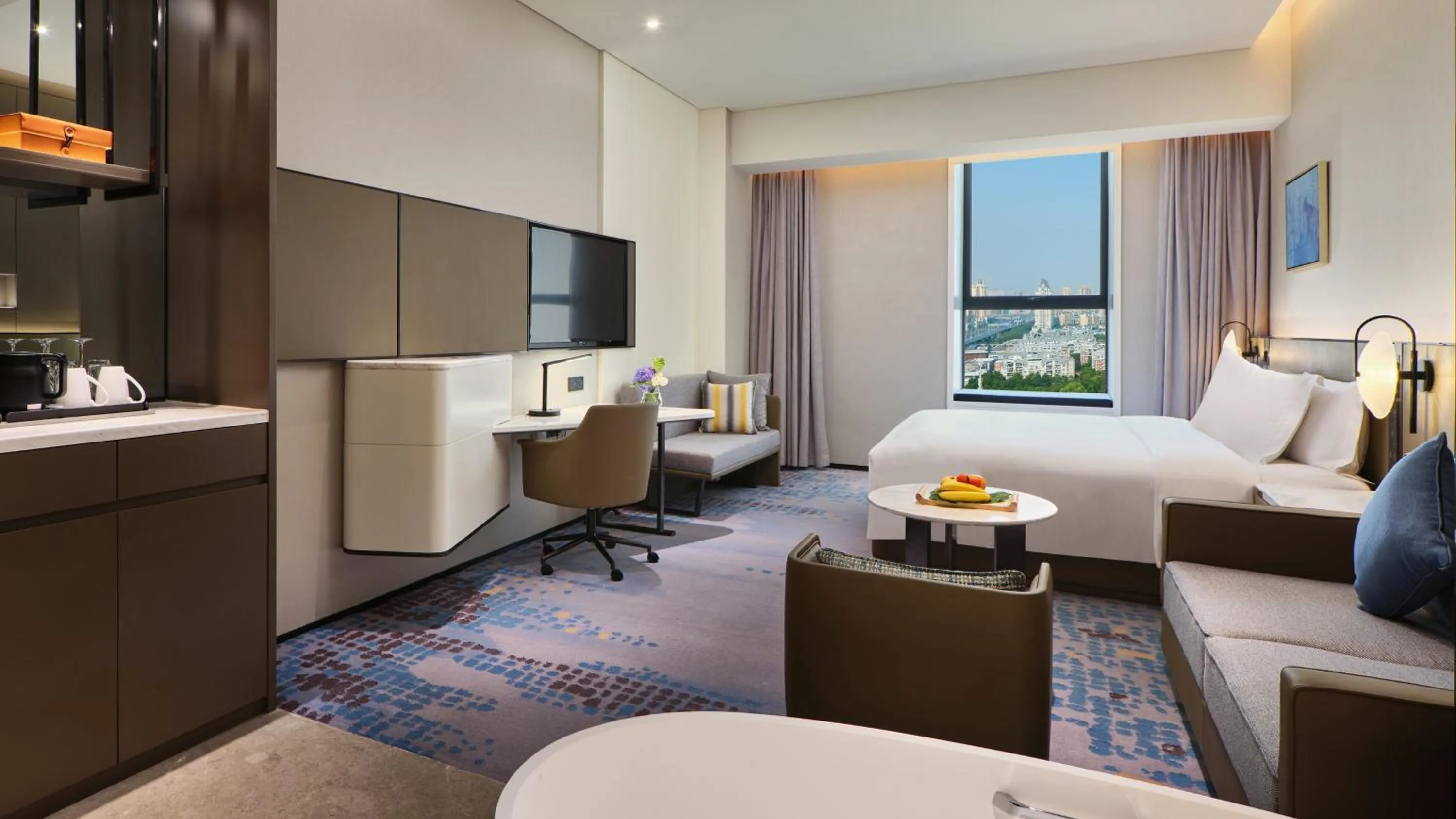 Photo of the whole room, Bed in Crowne Plaza Wuhan Development Zone by IHG