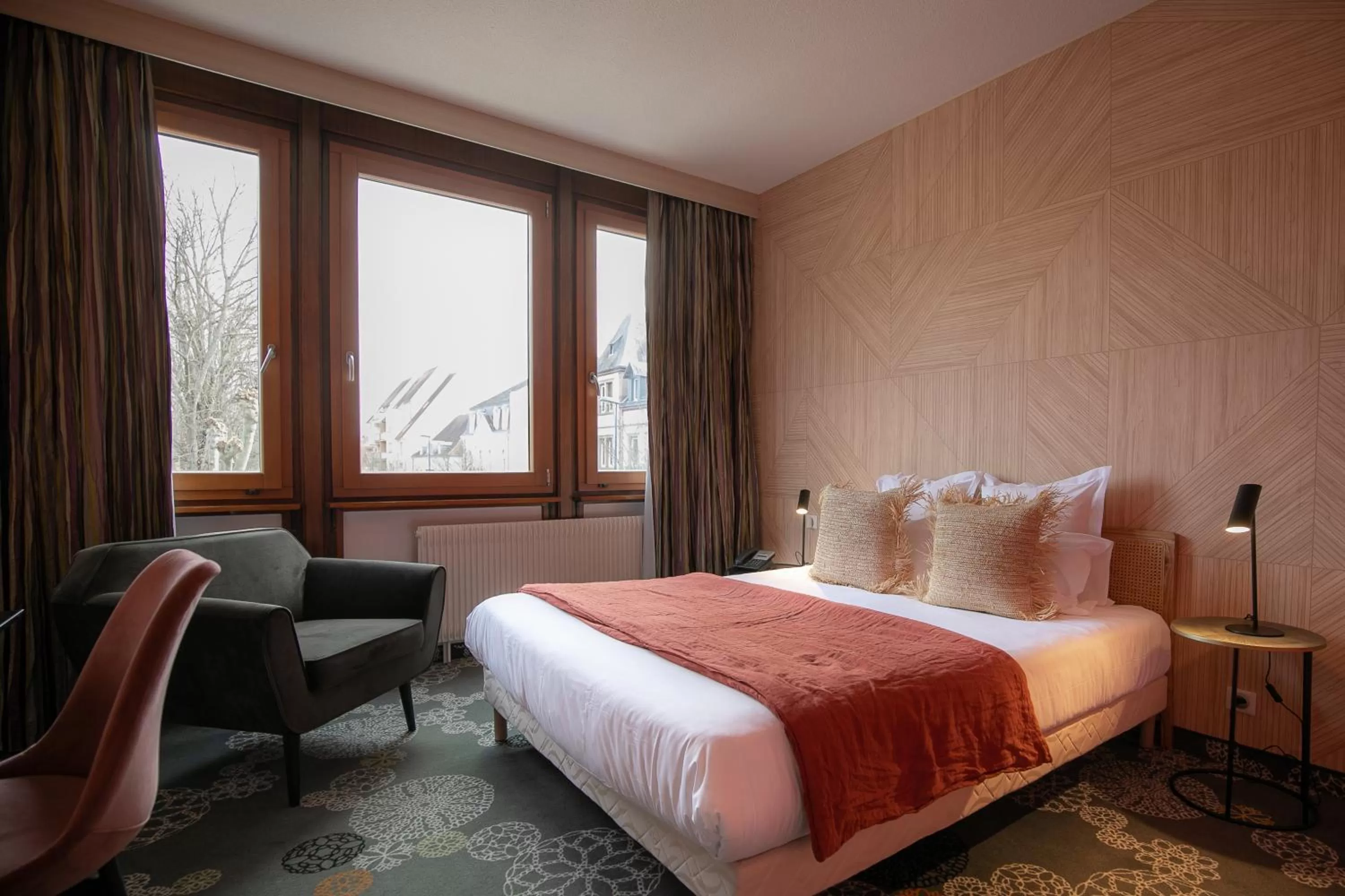 Bedroom, Bed in Hôtel Restaurant Vaillant Colmar Nord