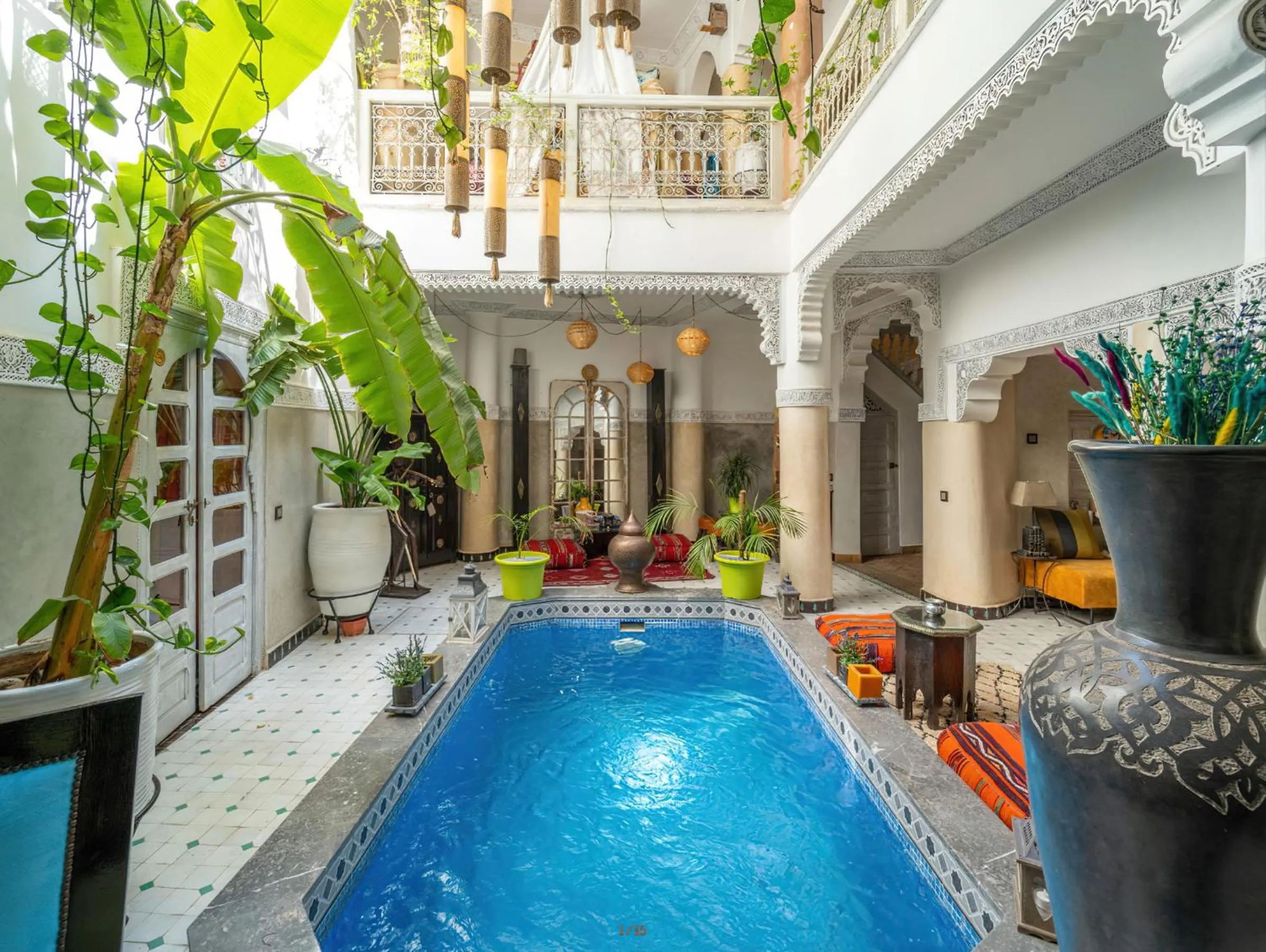 Pool view in Riad Eloise