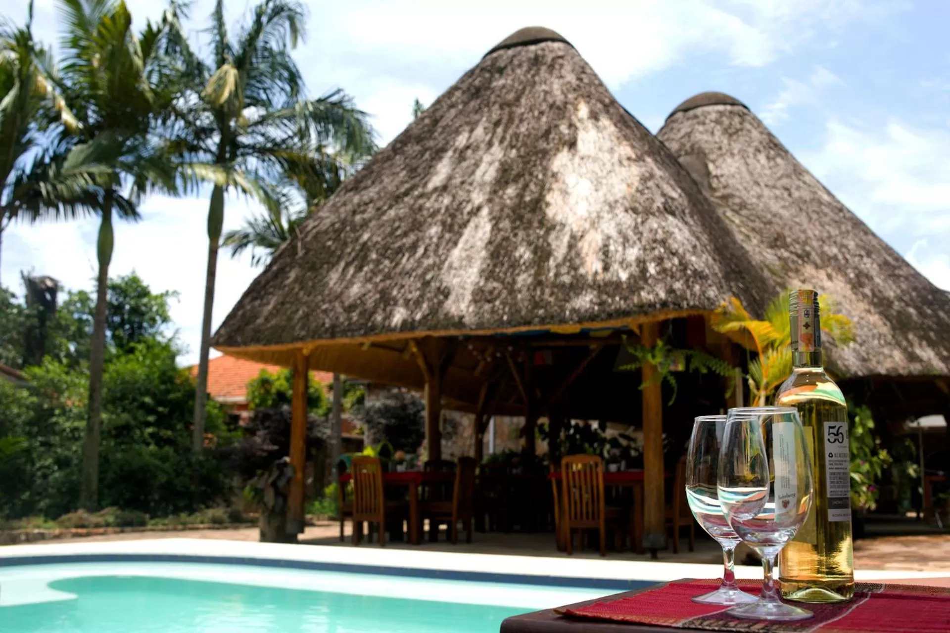Patio, Swimming Pool in Entebbe Palm Hotel
