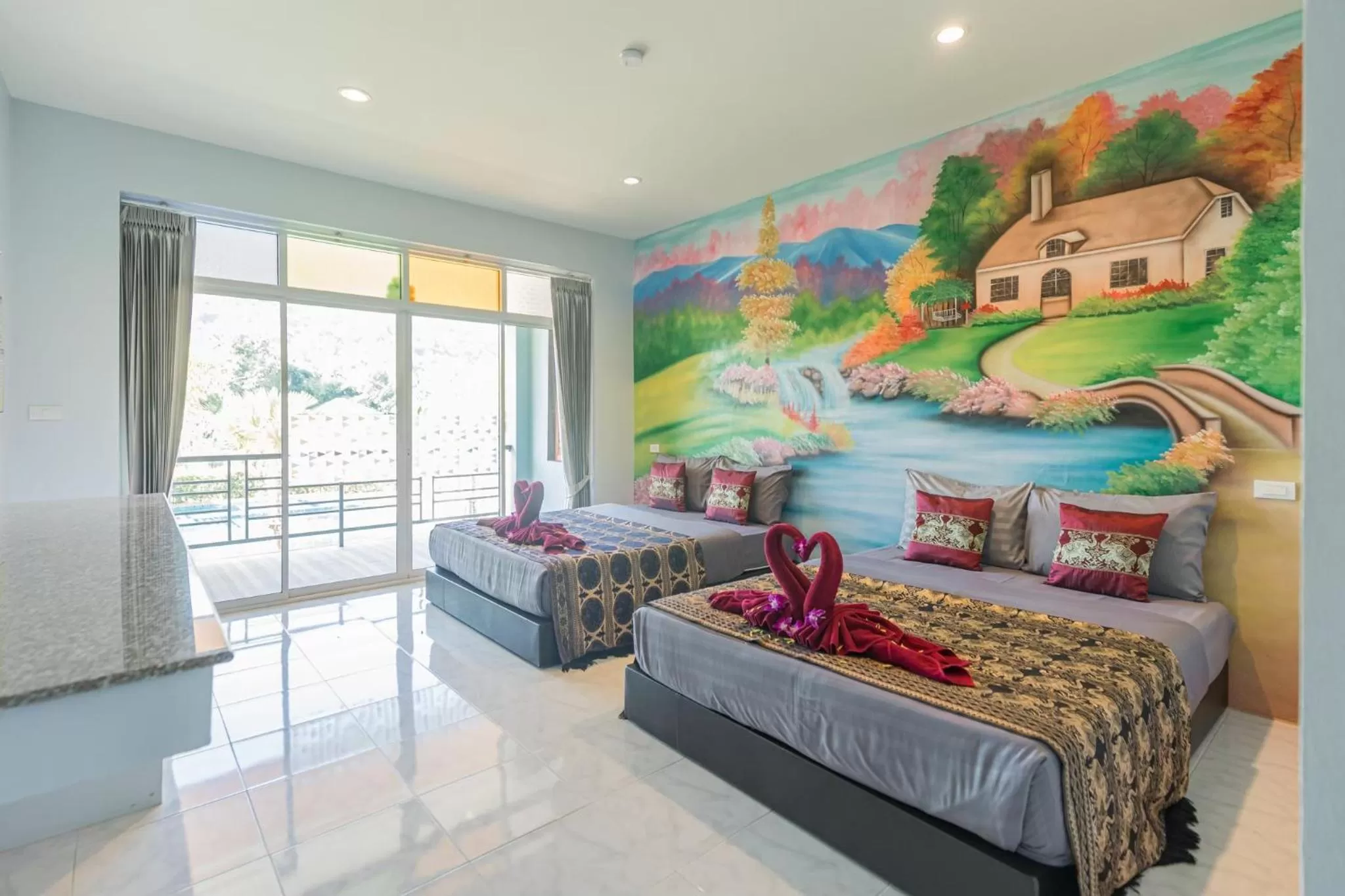 Bed in Khaosok Rainforest Resort