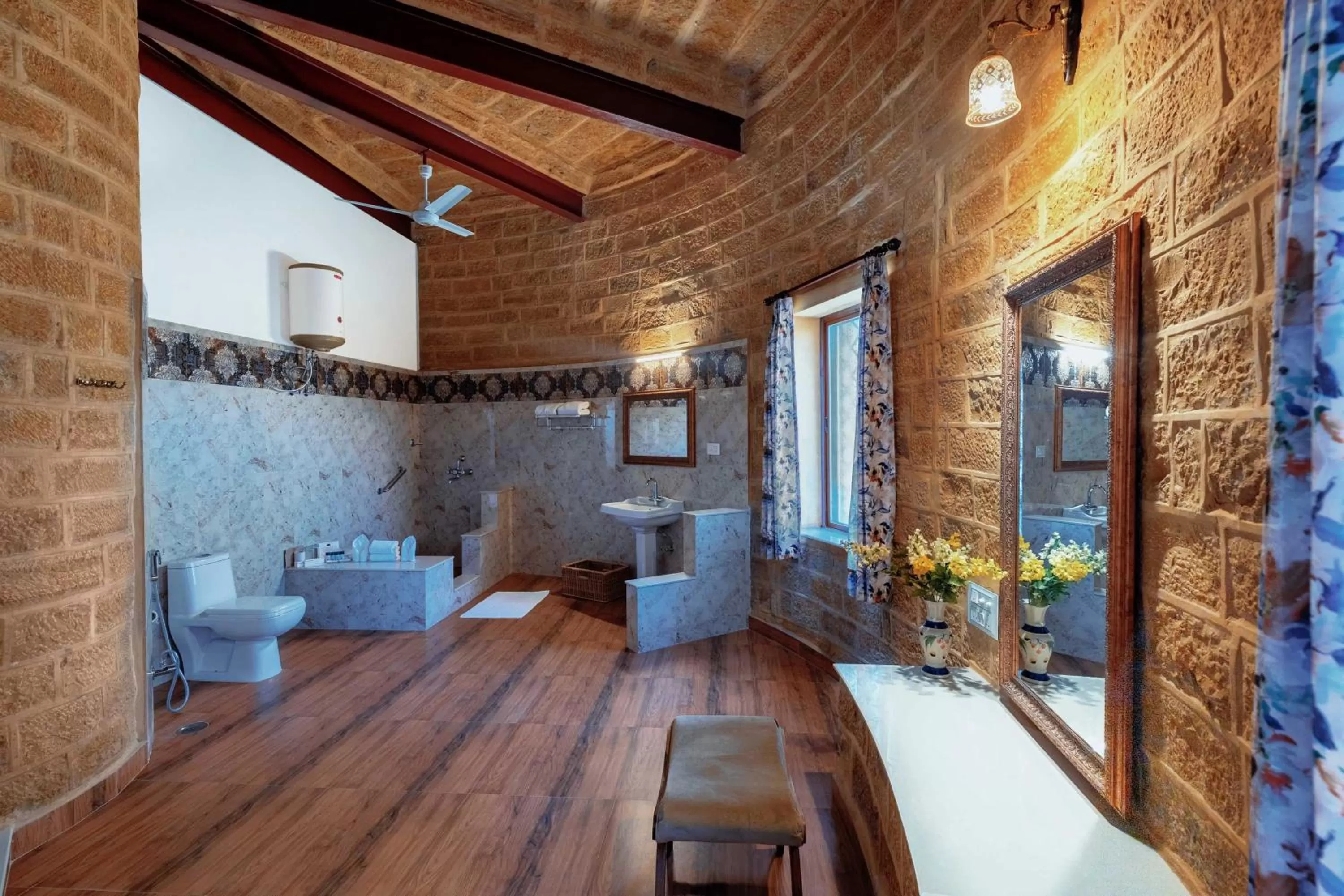 Bathroom in WelcomHeritage Mohangarh Fort