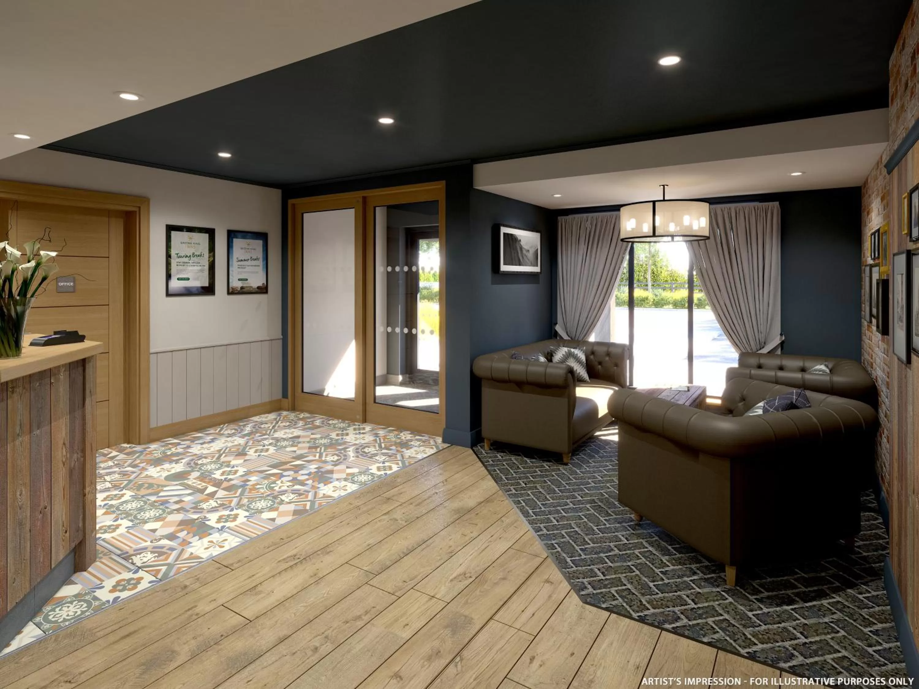 Seating area in The Churchill By Greene King Inns