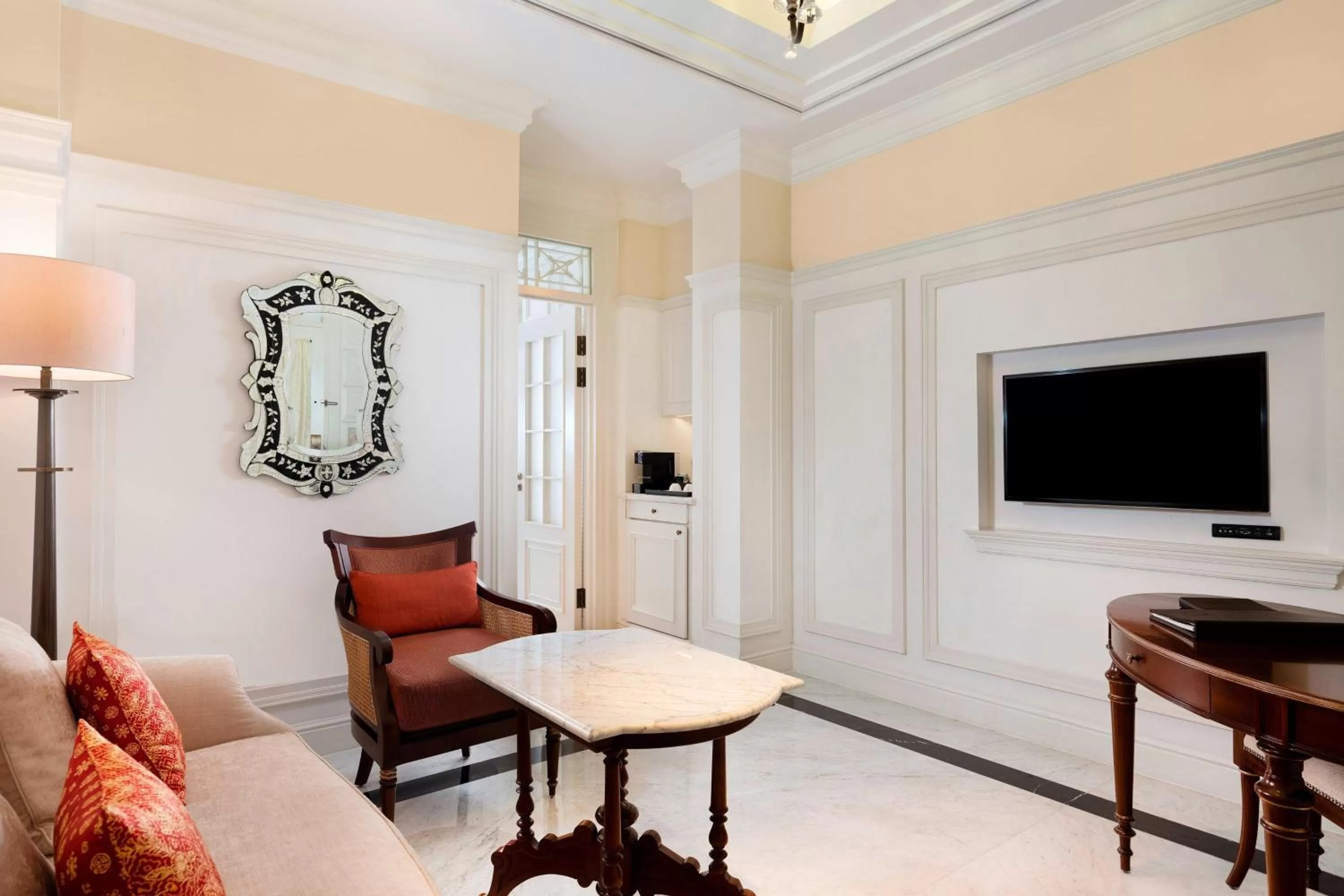 Living room in The Hermitage, A Tribute Portfolio Hotel, Jakarta