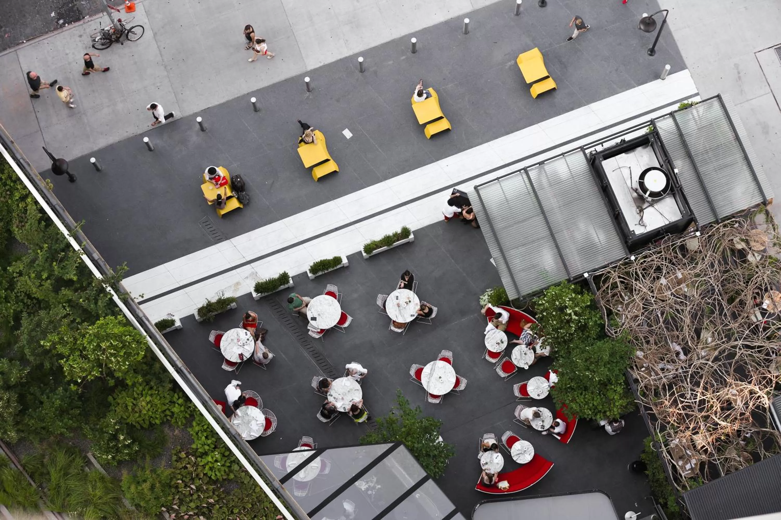Bird's eye view in The Standard, High Line New York