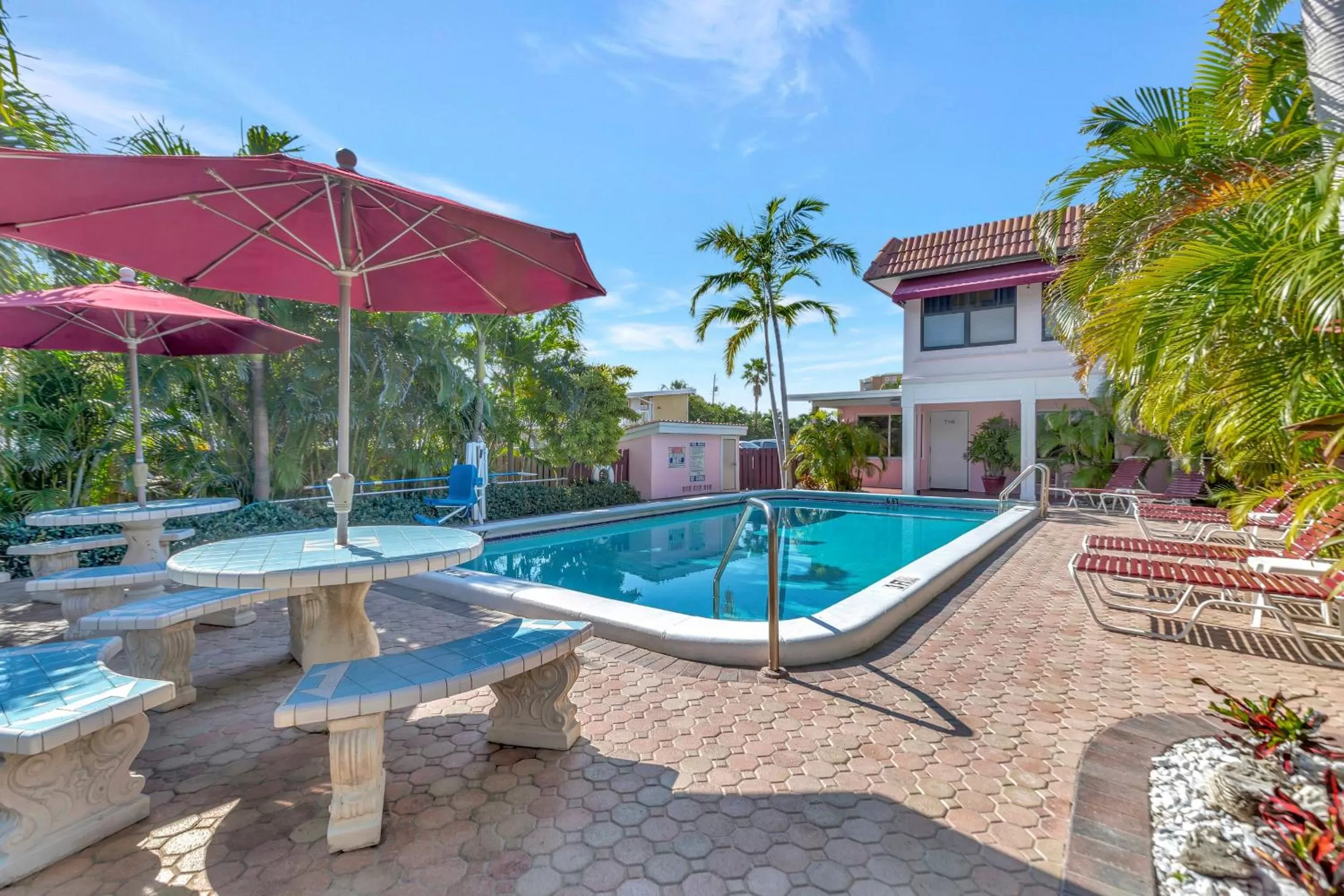Pool view in Seahorse Guesthouse