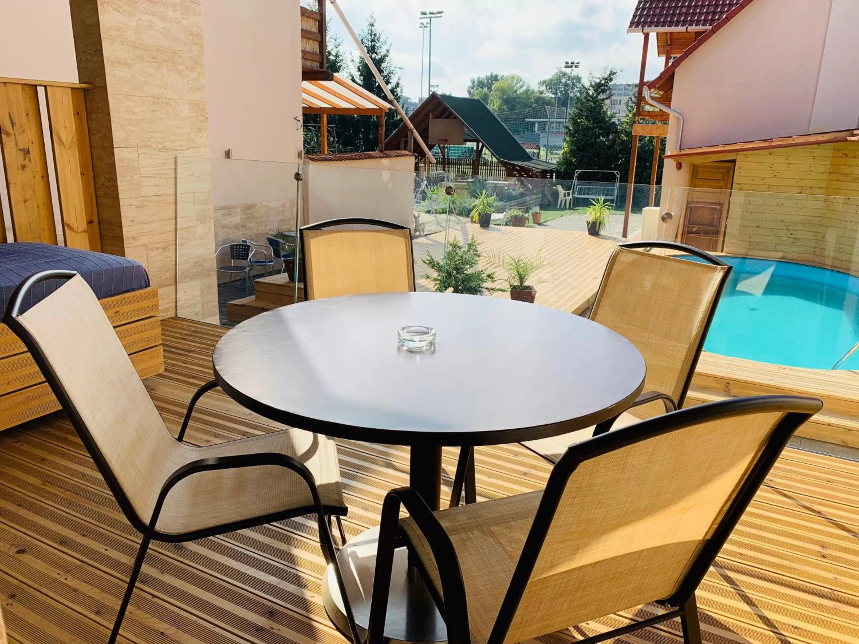 Swimming pool, Balcony/Terrace in Egria Apartments