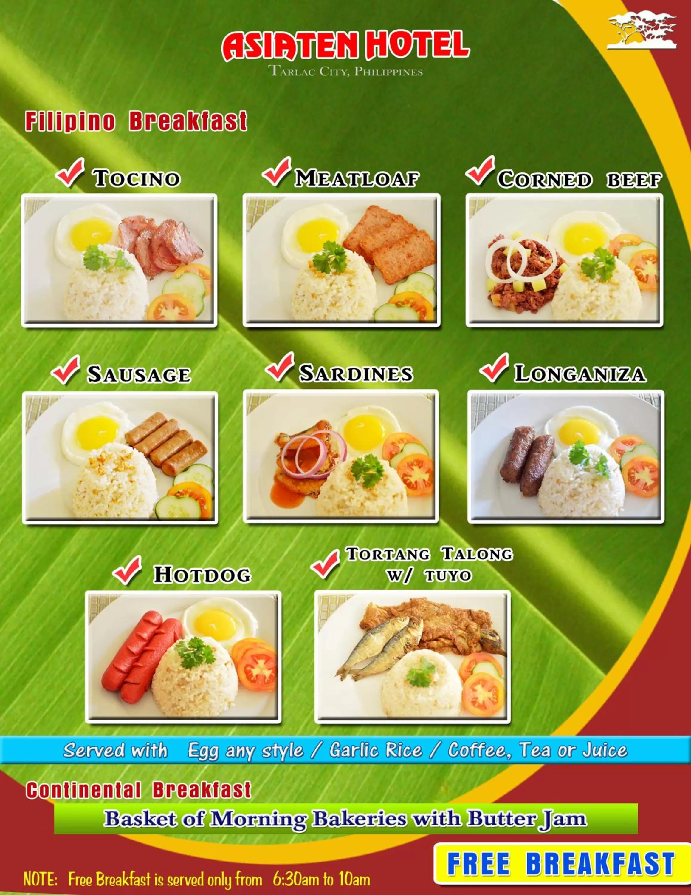 Asian breakfast in Asiaten Hotel