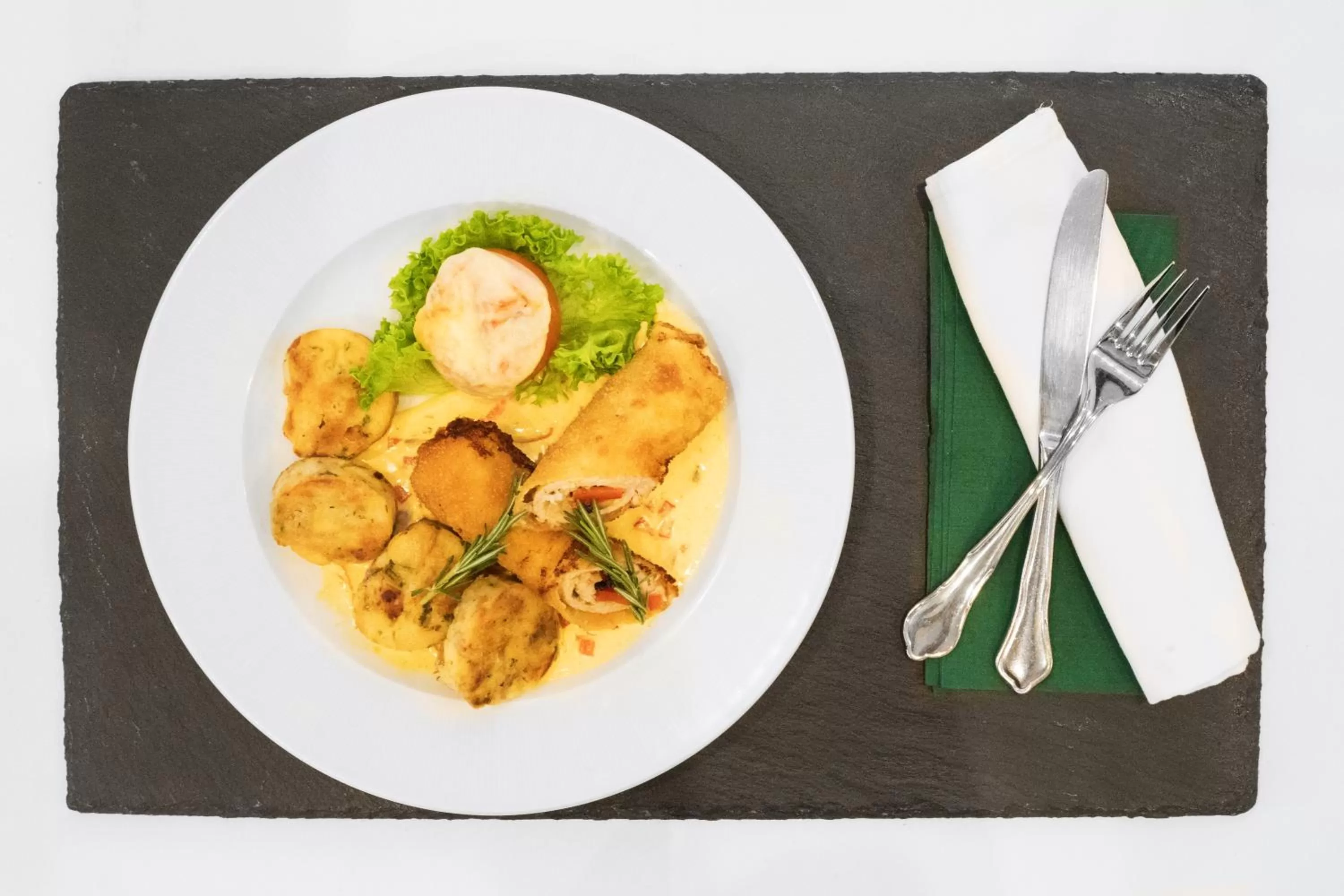 Food close-up in Hotel Restaurant Waldlust