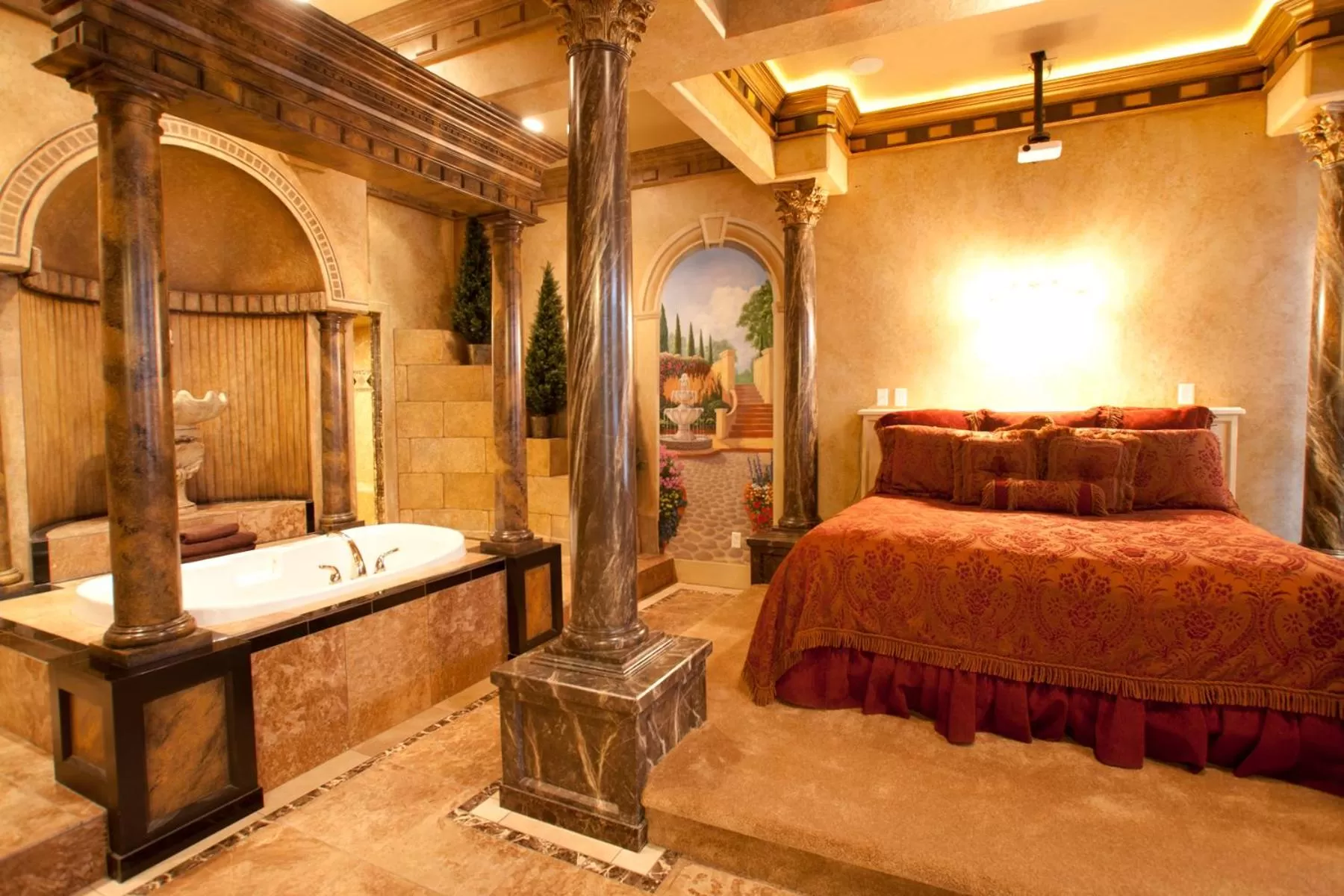 Bed in Destinations Inn Theme Rooms