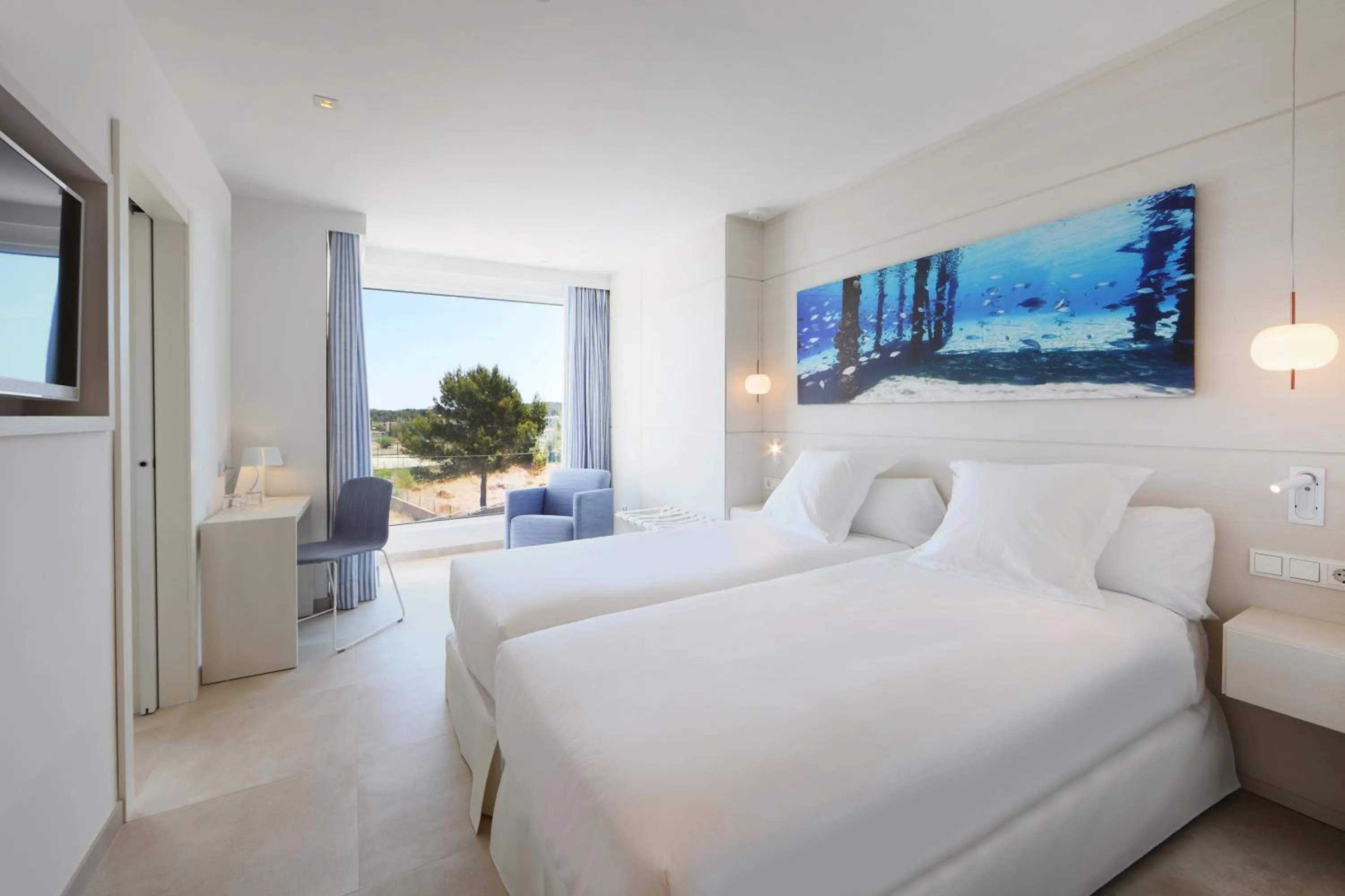 Bedroom, Bed in Iberostar Selection Santa Eulalia Adults-Only Ibiza
