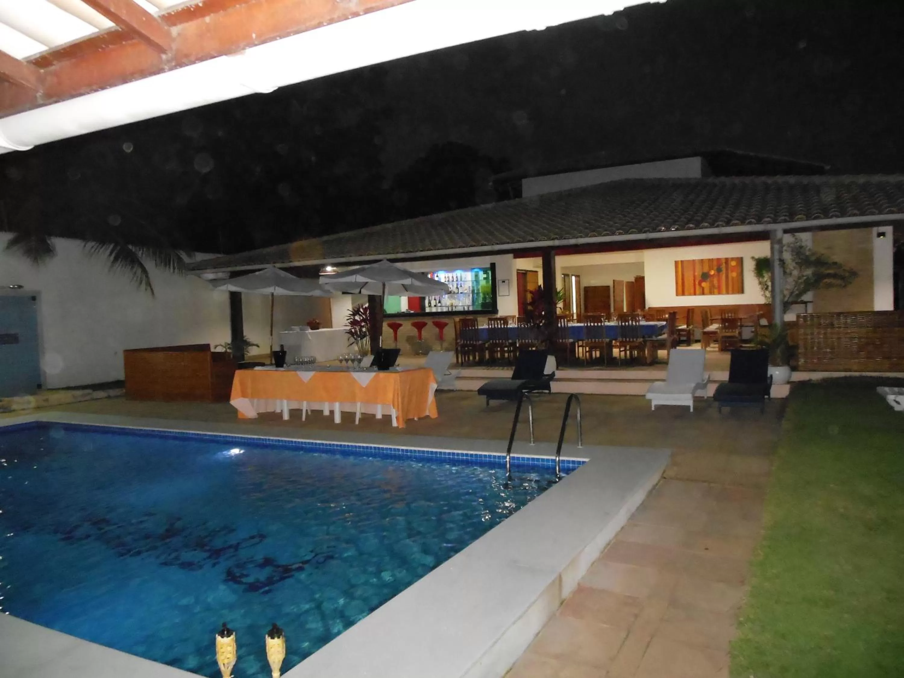 Night, Swimming Pool in Hotel Pousada Salvador Paradise