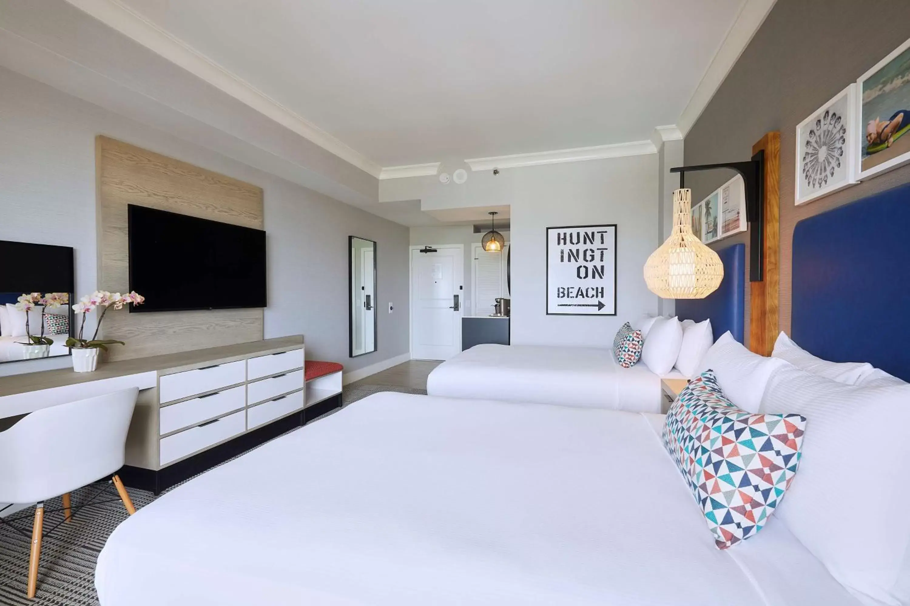 Queen Room with Two Queen Beds - Huntington Tower - Ocean Front in The Waterfront Beach Resort, A Hilton Hotel Queen Room with Two Queen Beds - Huntington Tower - Ocean Front in The Waterfront Beach Resort, A Hilton Hotel