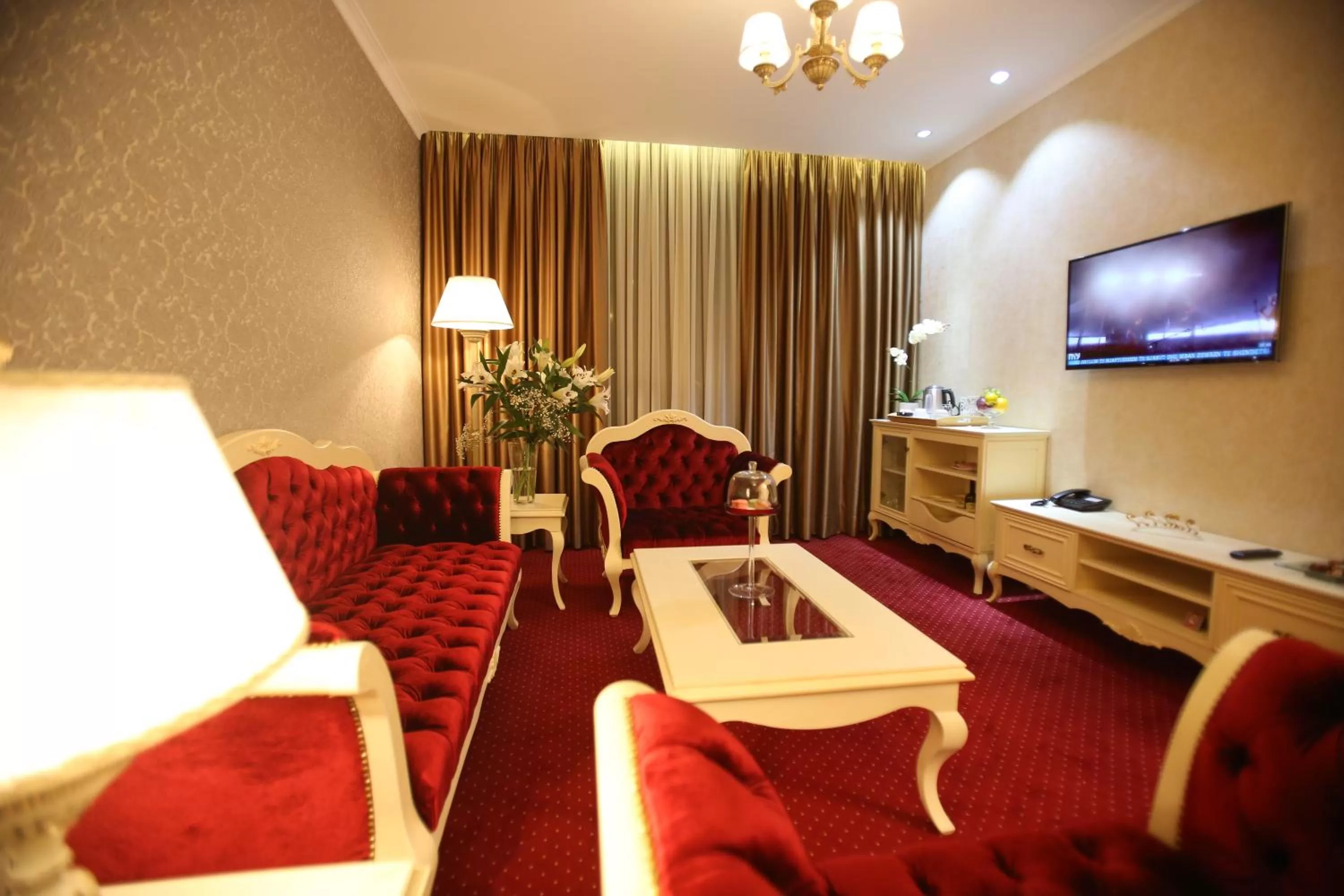 Communal lounge/ TV room in Grand Hotel & Spa Tirana