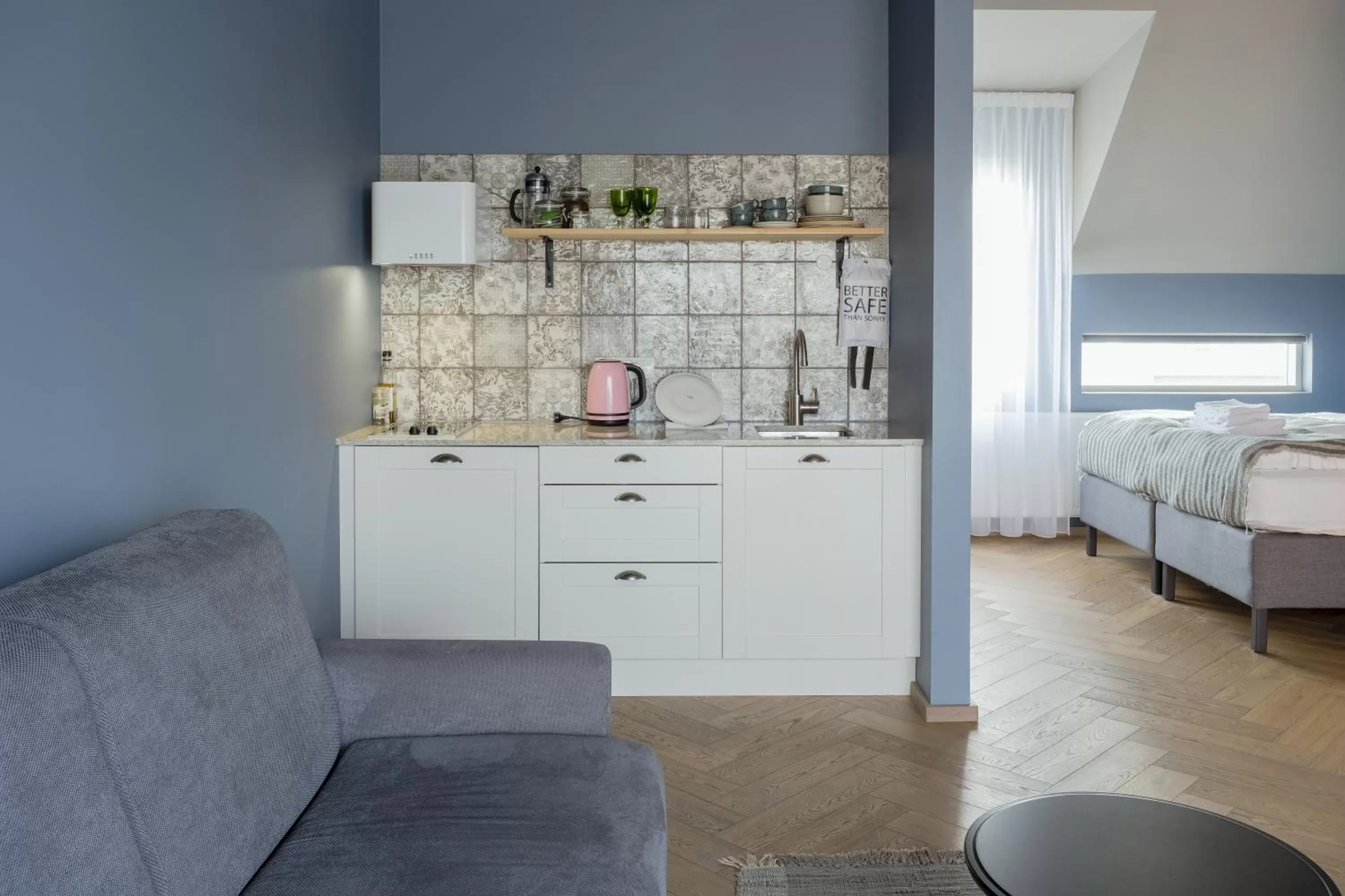 Kitchen or kitchenette in Saga Studios by Heimaleiga