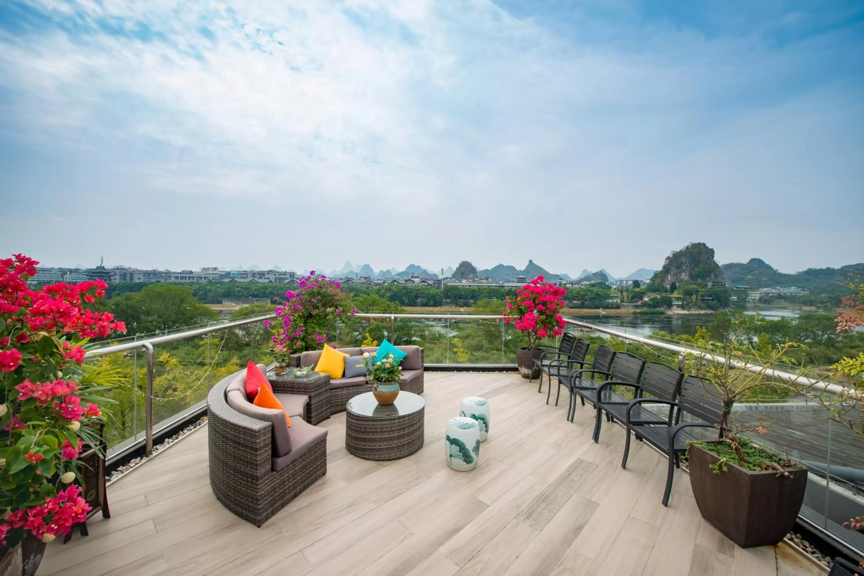 Balcony/Terrace in Li River Resort Villa Hotel