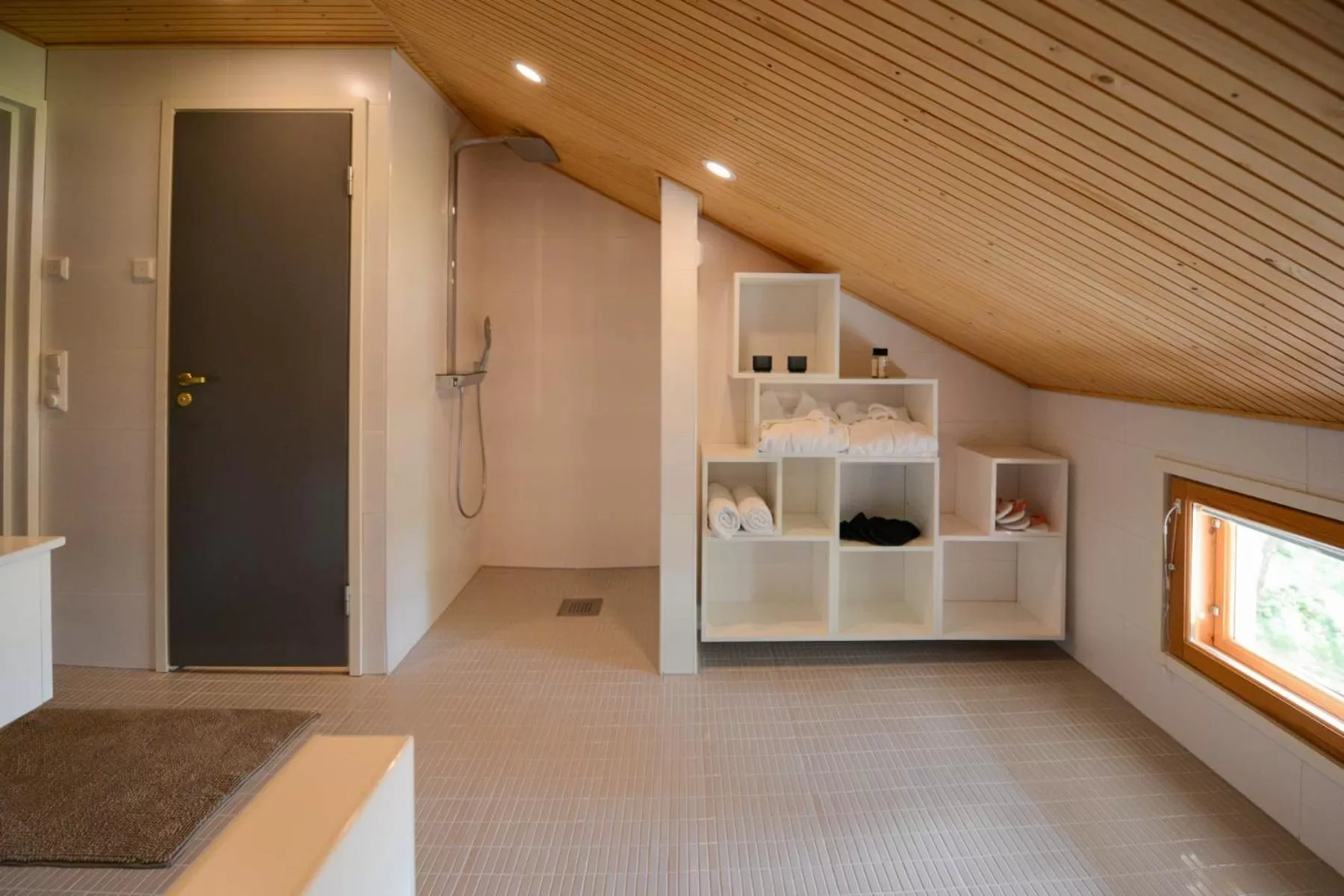 Shower, Kitchen/Kitchenette in Sahanlahti Resort