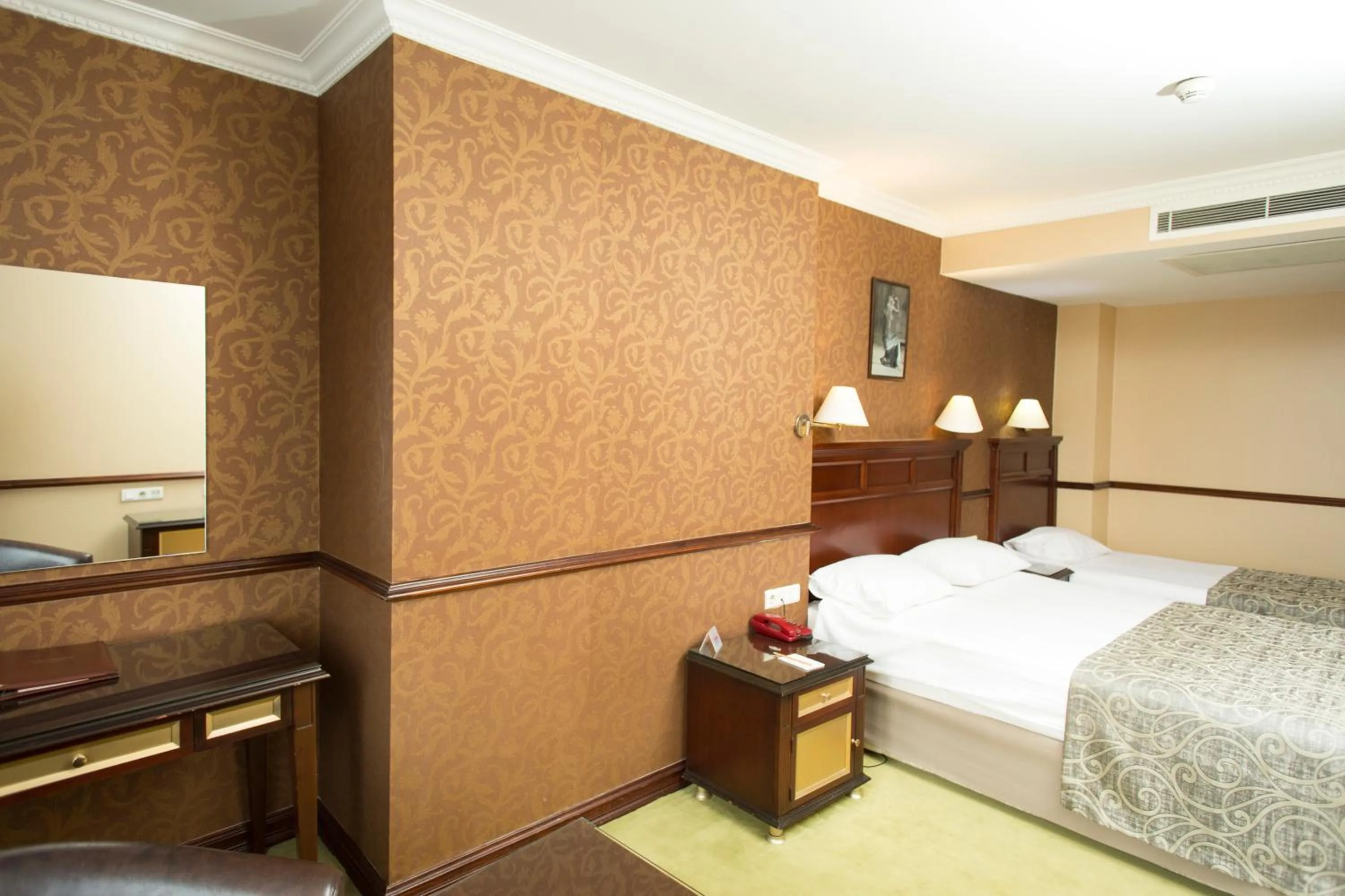 Decorative detail, Bed in Topkapi Inter Istanbul Hotel