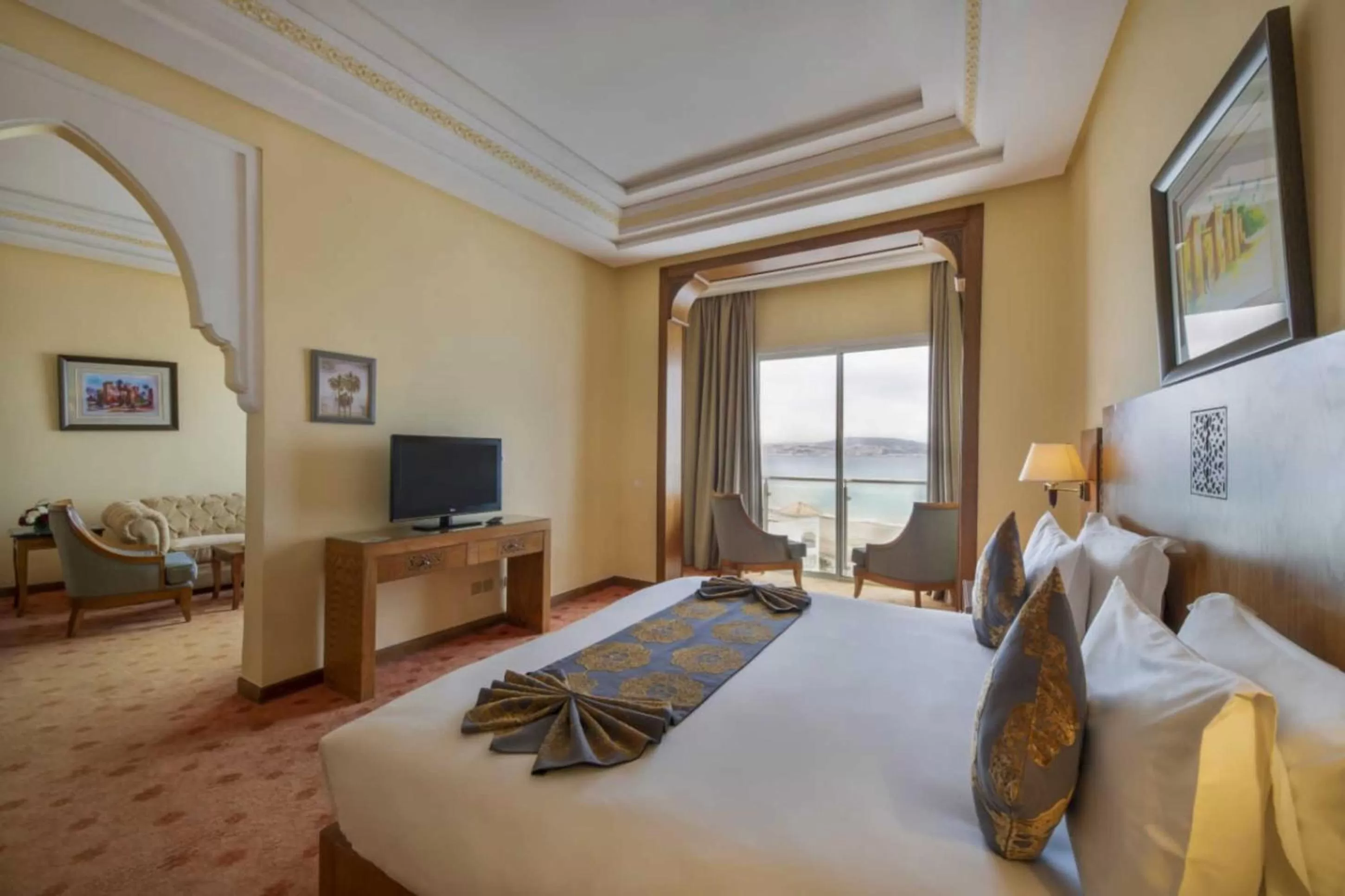 Bed in Grand Mogador Sea View & Spa