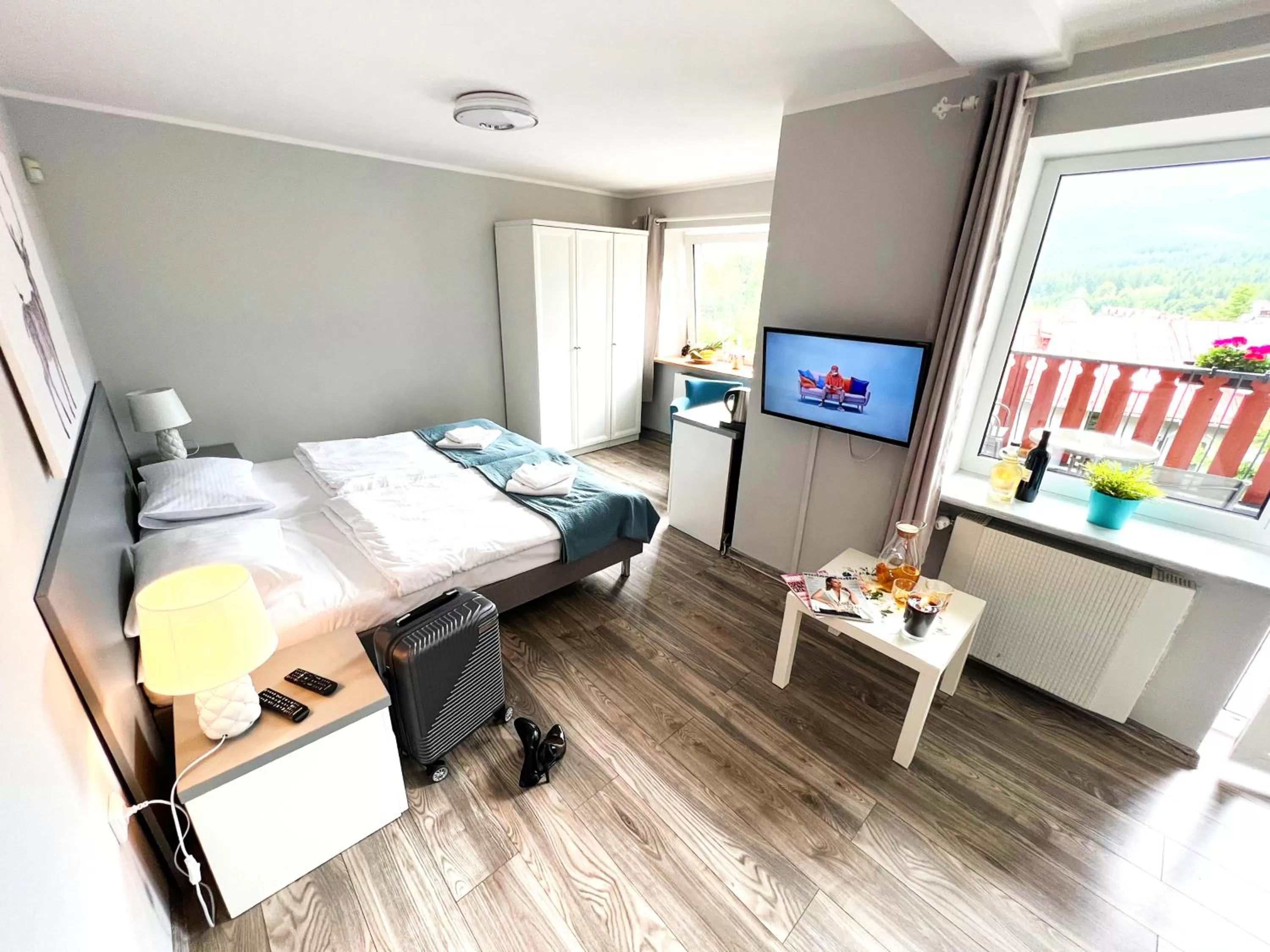 Communal lounge/ TV room, Bed in Willa Sonata - Apartamenty & Balia - Szklarska Poręba