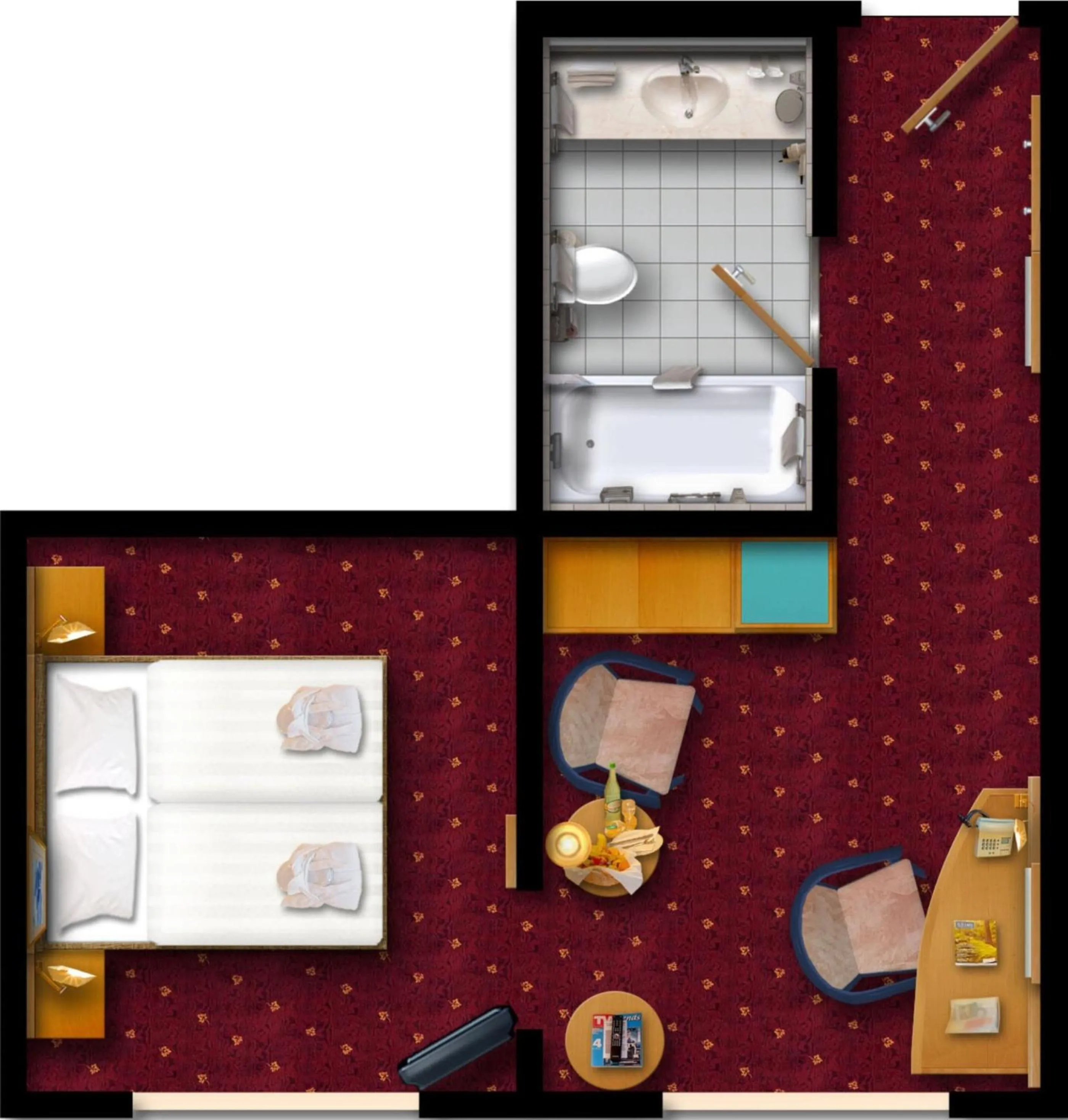Floor plan, Bed in Ringberg Hotel
