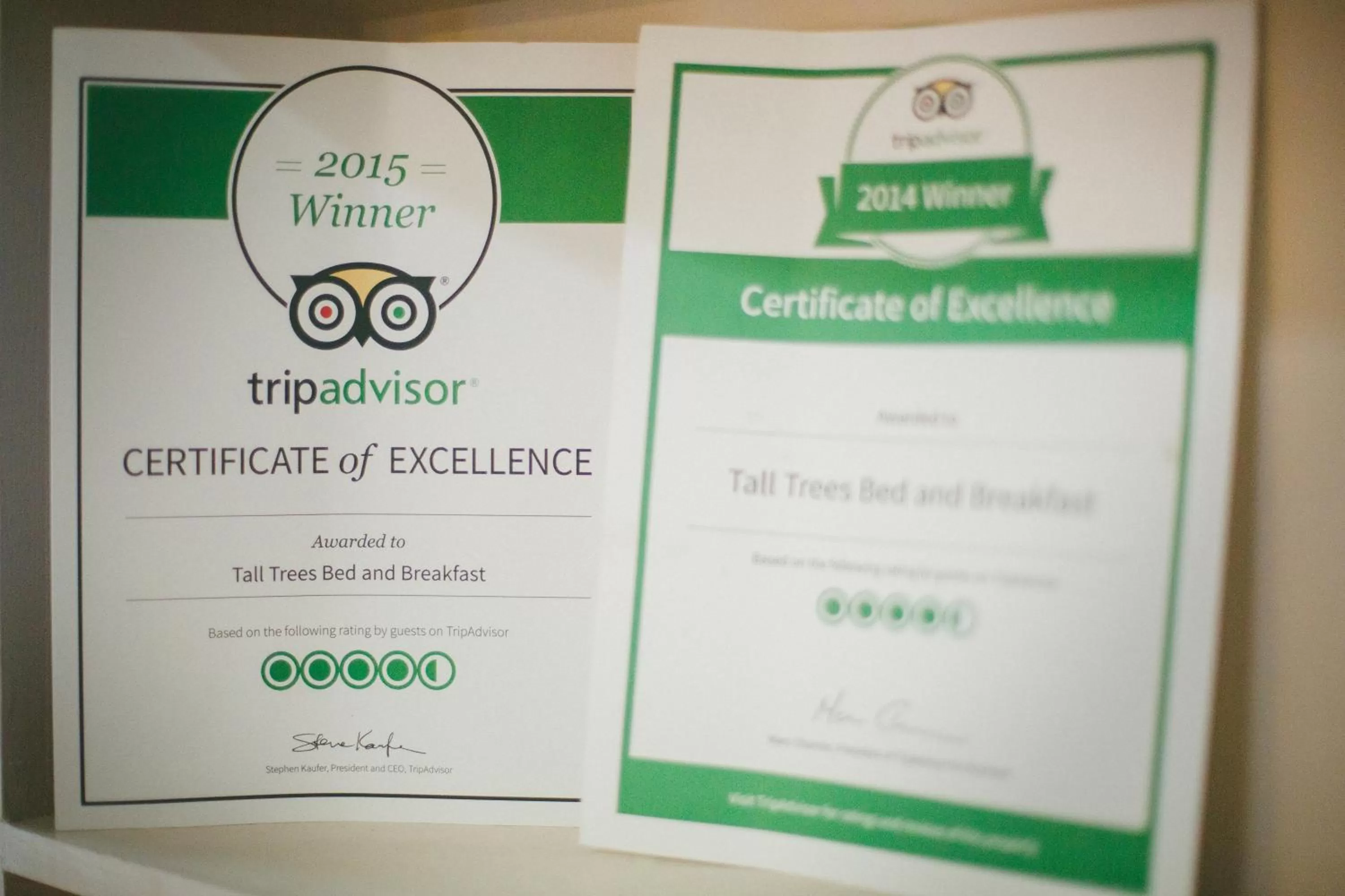 Logo/Certificate/Sign, Logo/Certificate/Sign/Award in Tall Trees Bed & Breakfast