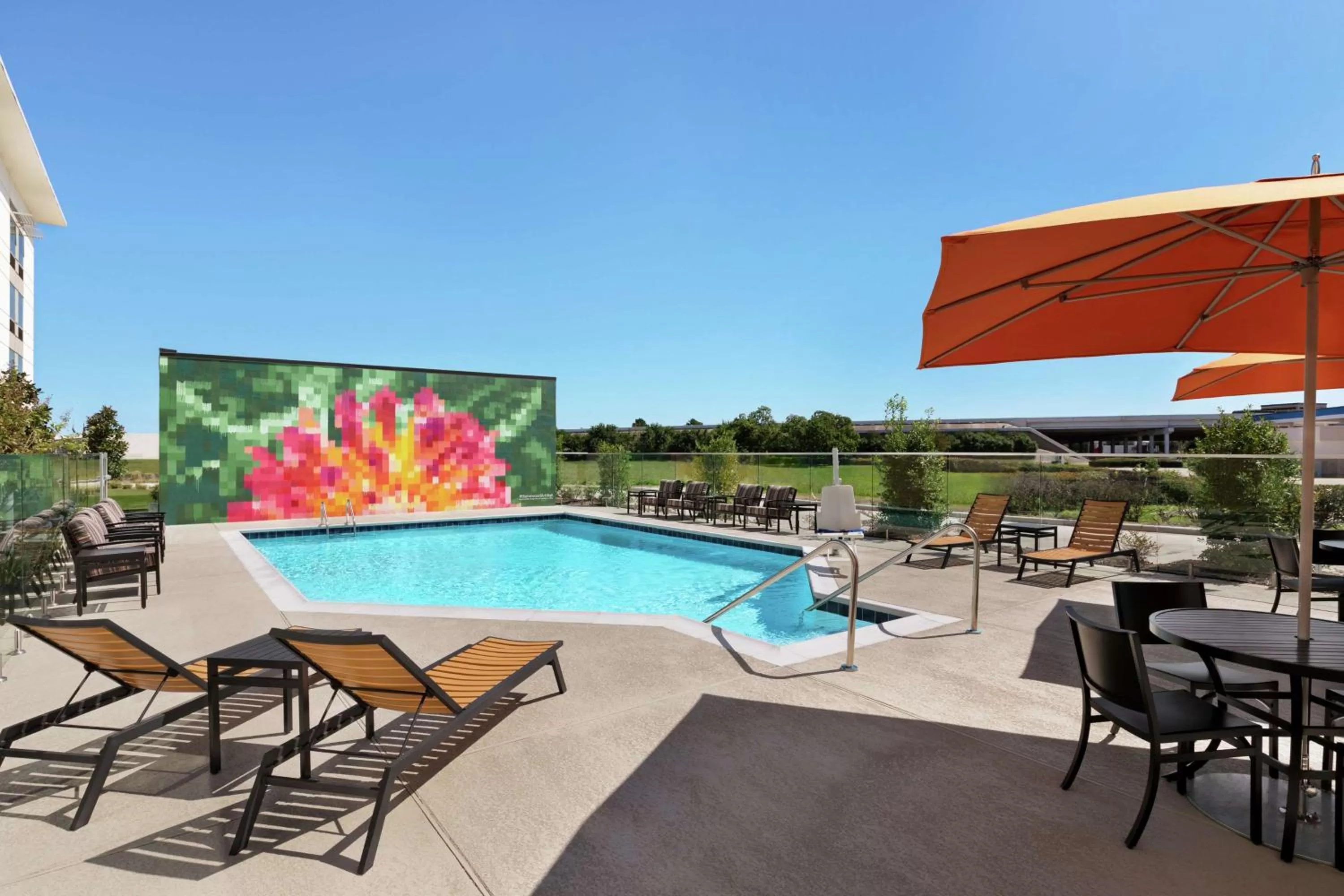 Pool view in Homewood Suites by Hilton Houston NW at Beltway 8