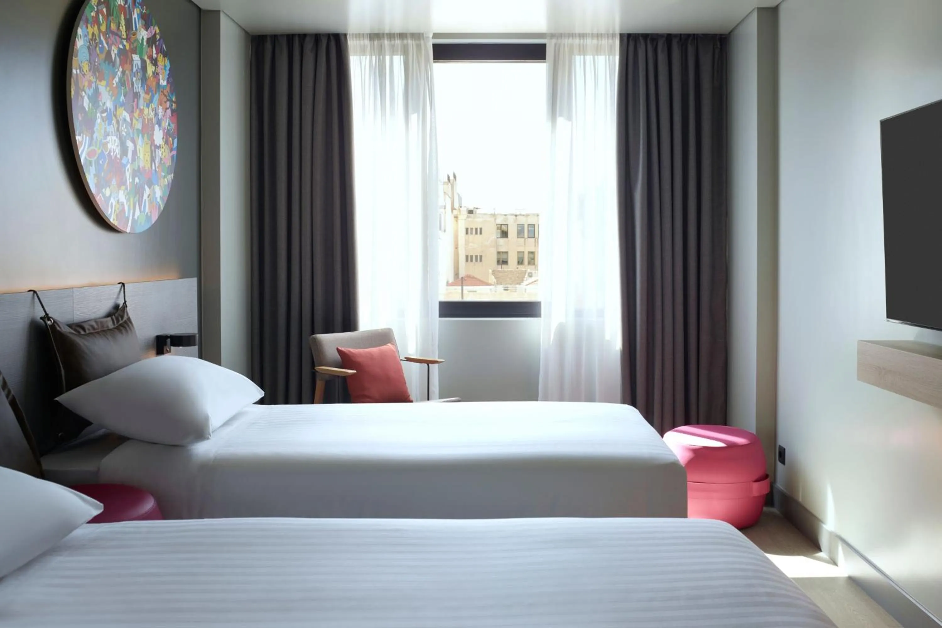 Bathroom, Bed in Moxy Athens City