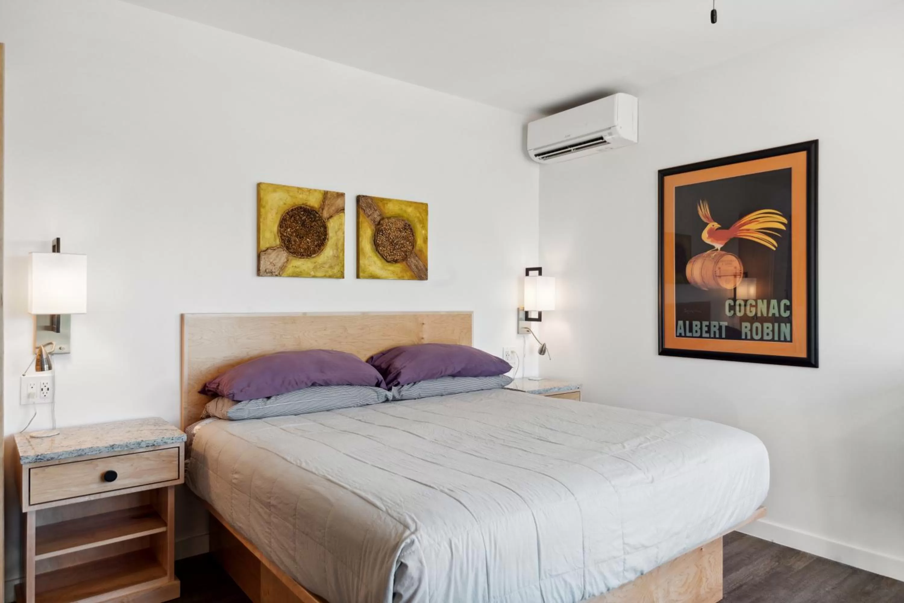 Bed in Hotel Folly with Marsh and Sunset Views