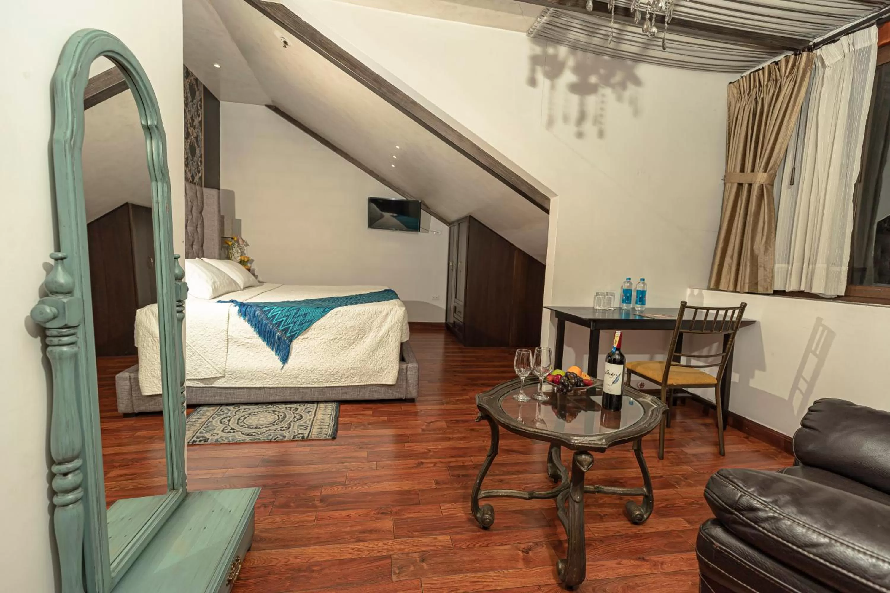 Seating area, Bed in Hotel Azul de la Plaza by Chat Noir