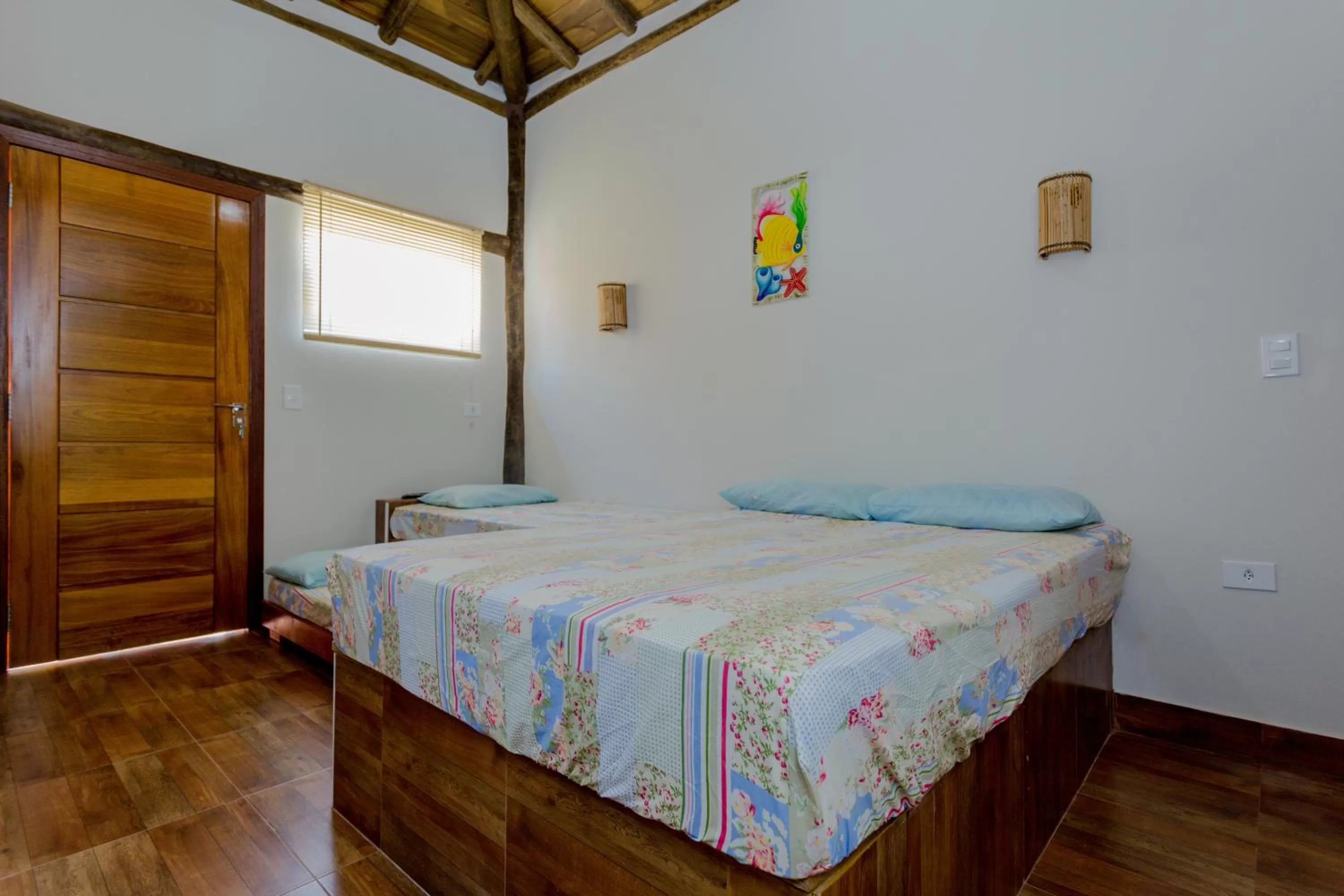 View (from property/room), Bed in Pousada Chalés do Julião