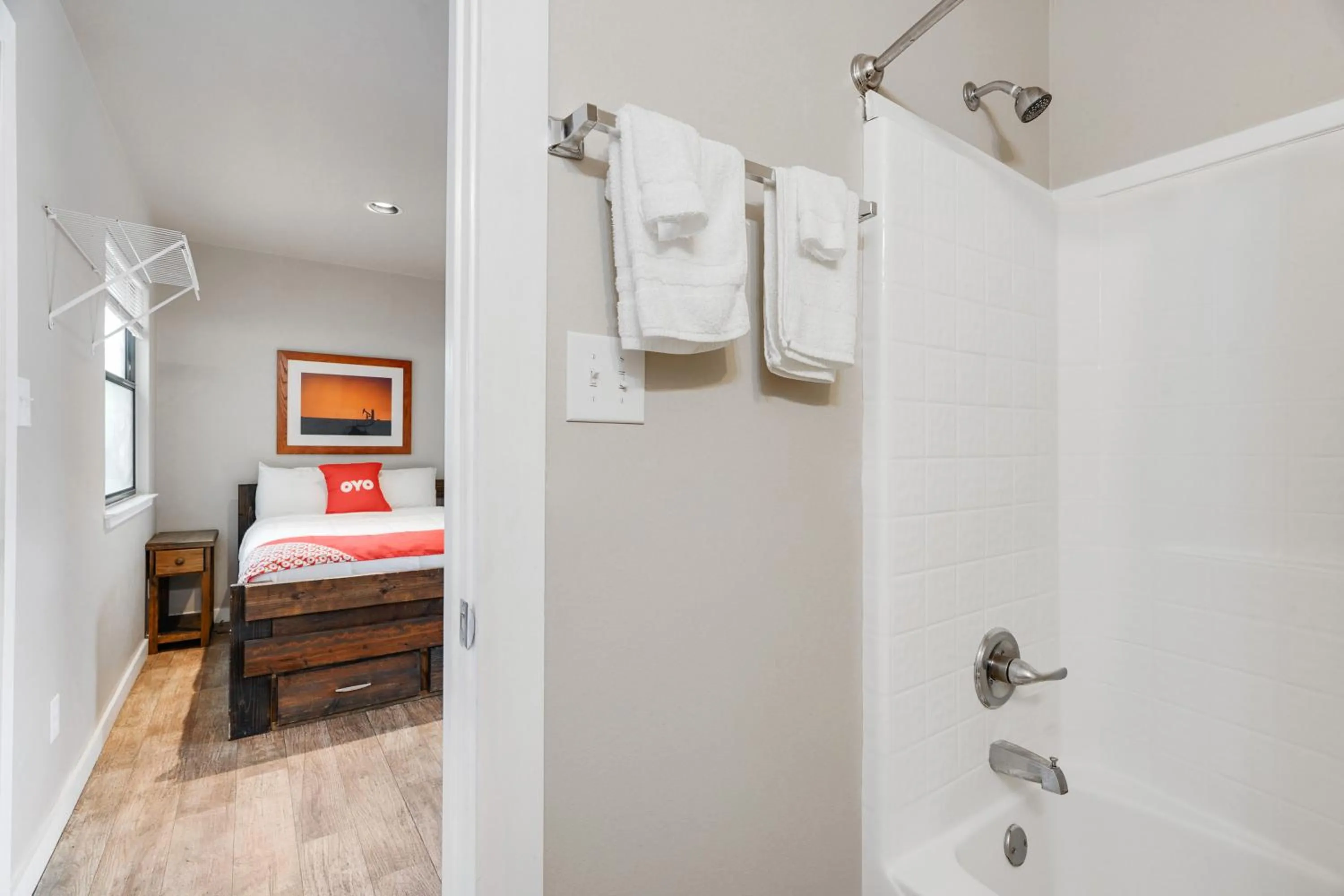 Bathroom, Bed in The Resource Inn -Big Lake TX