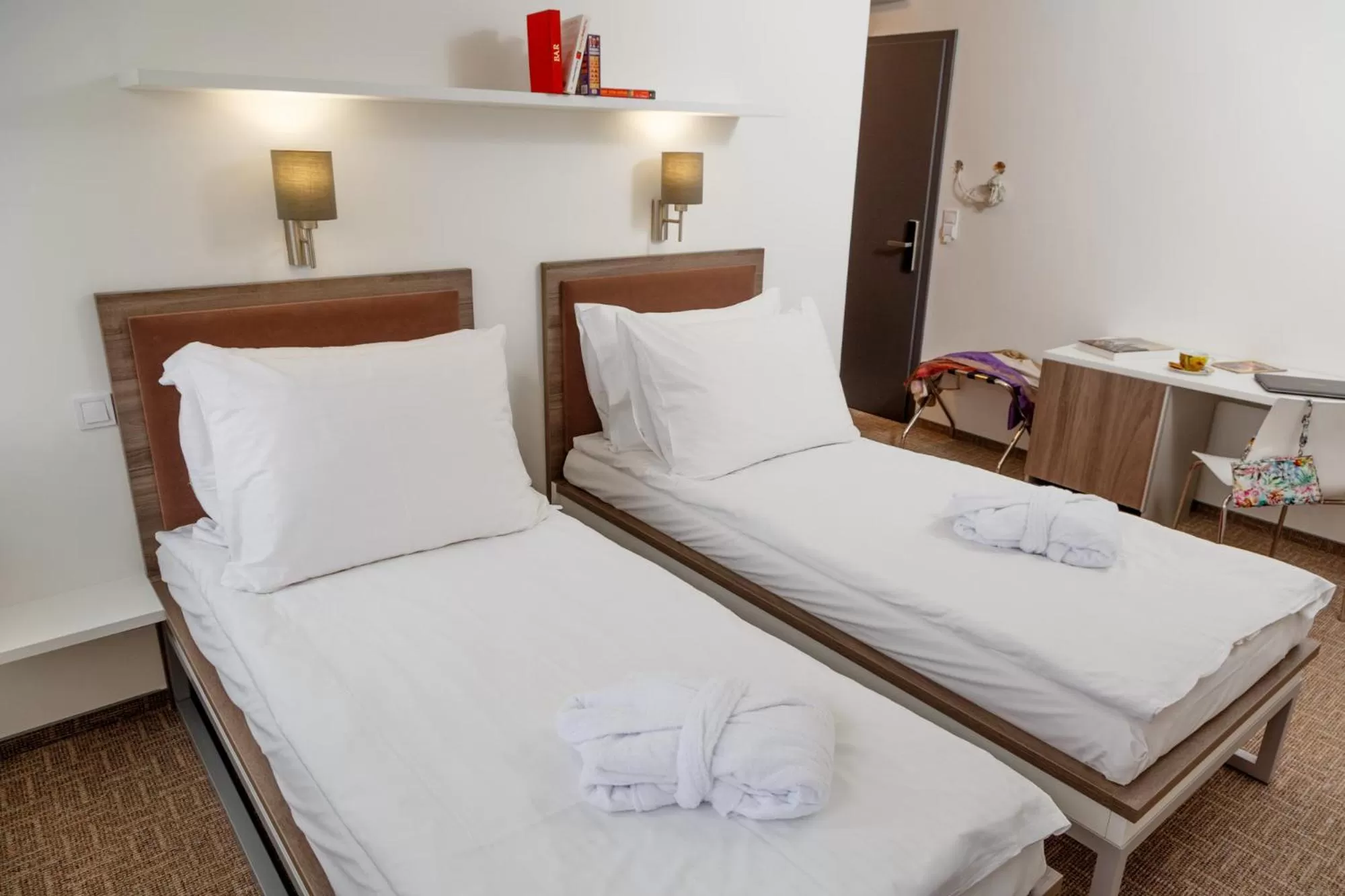 Bed in Skyhotel Prague