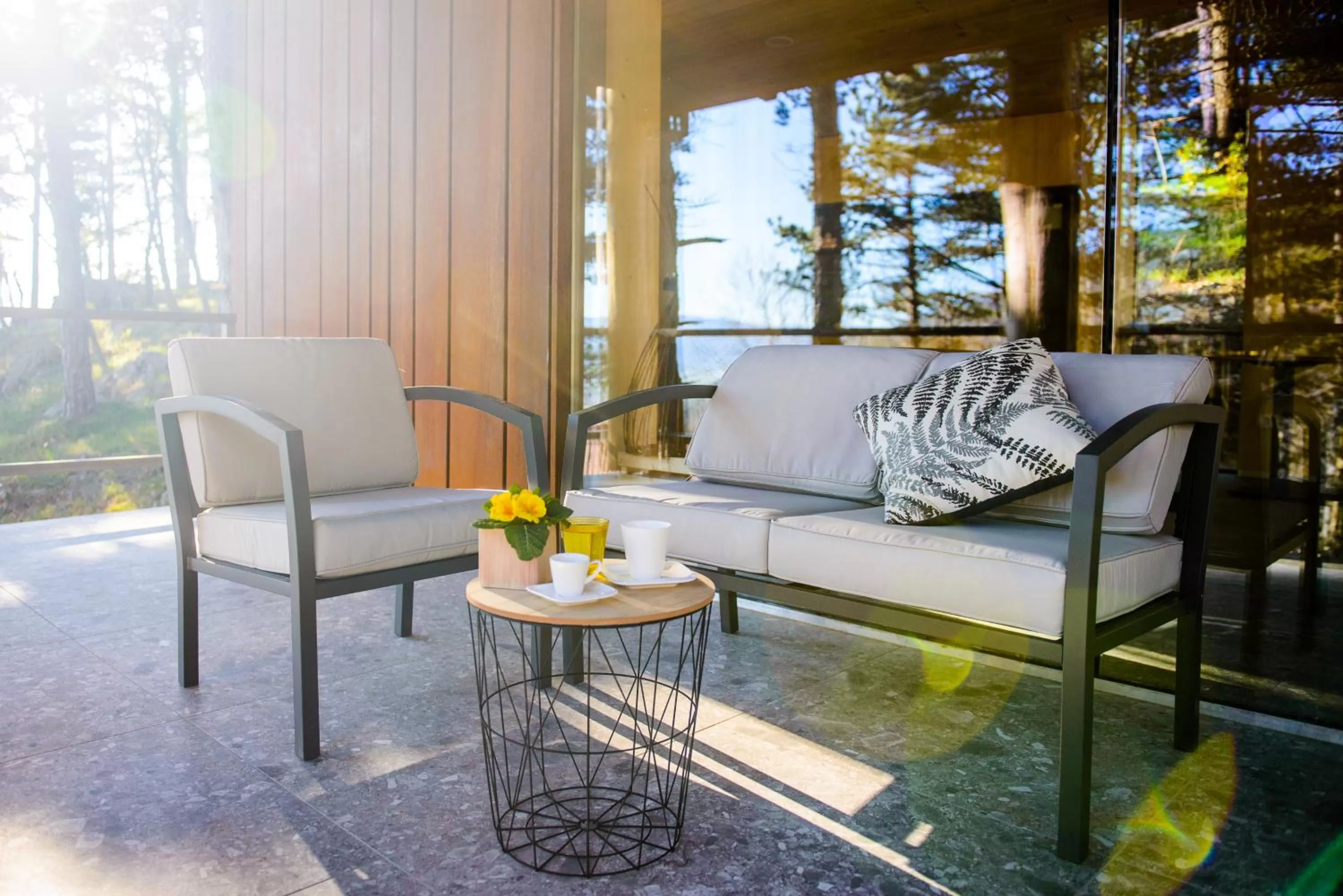 Balcony/Terrace, Seating Area in Theodosius Forest Village - Glamping in Vipava valley