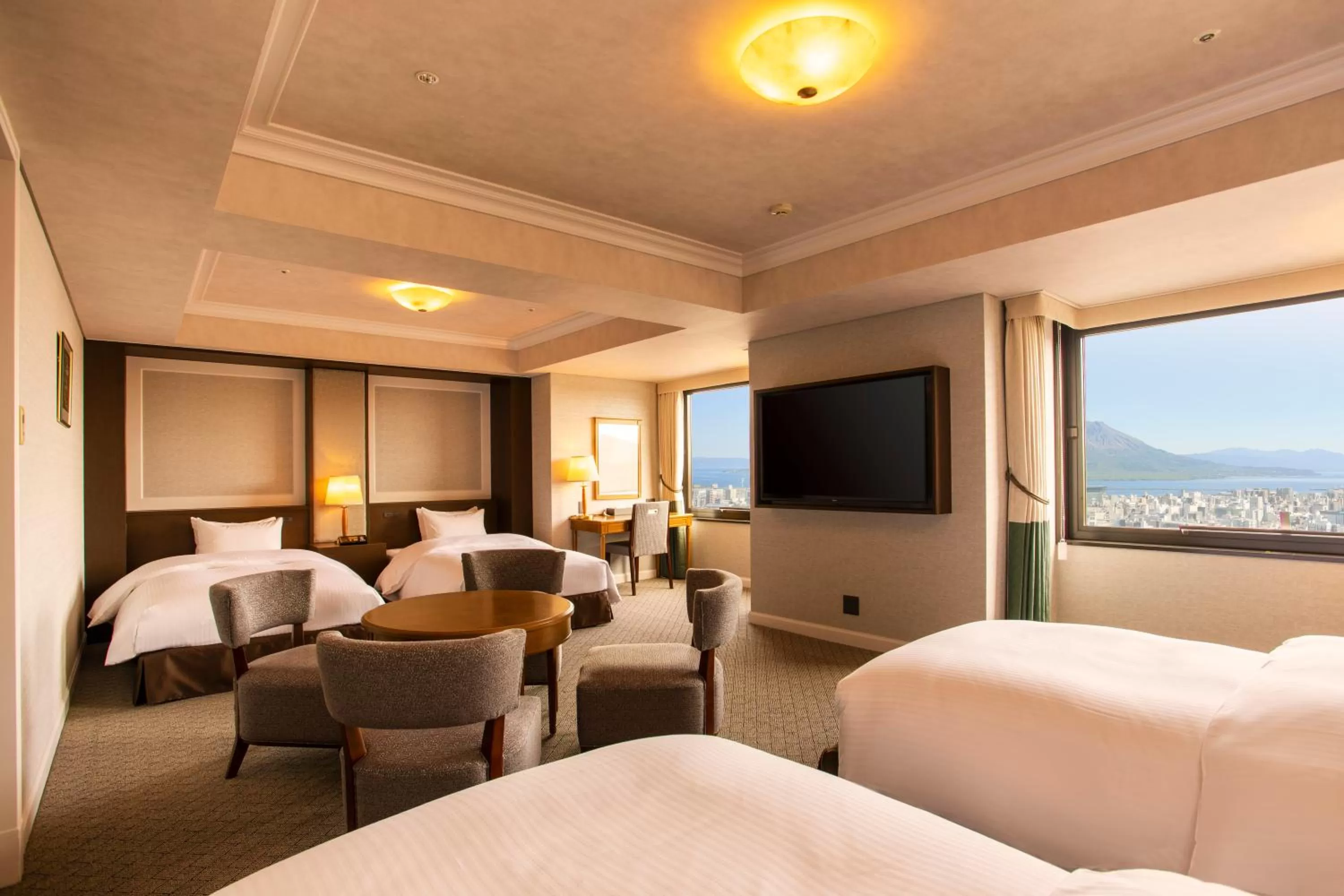 Bed in SHIROYAMA HOTEL kagoshima