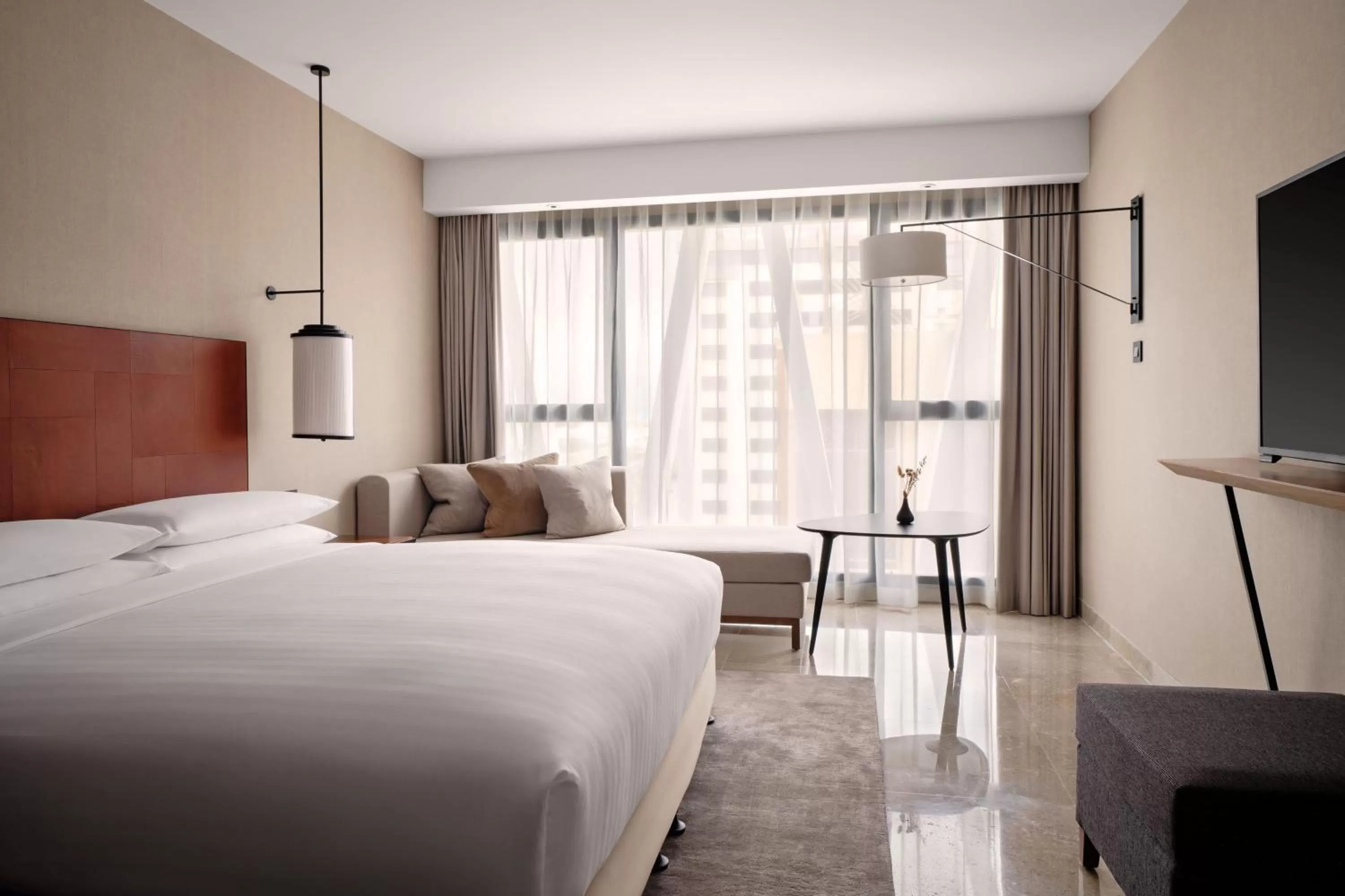 Photo of the whole room, Bed in Tunis Marriott Hotel