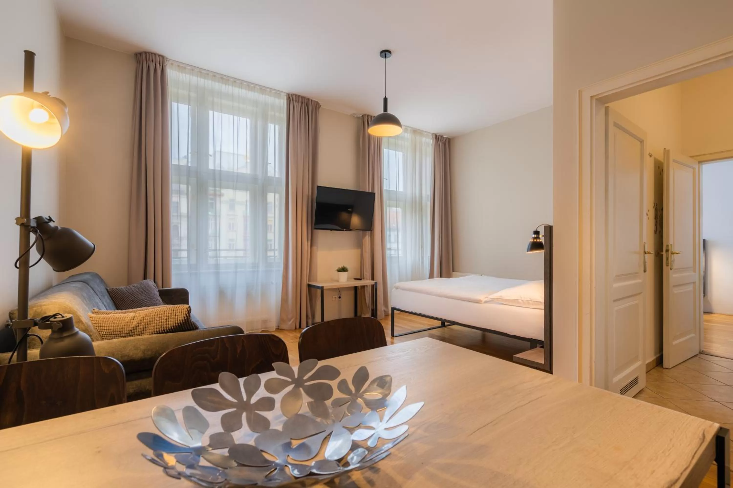 Bed in EA ApartHotel Melantrich