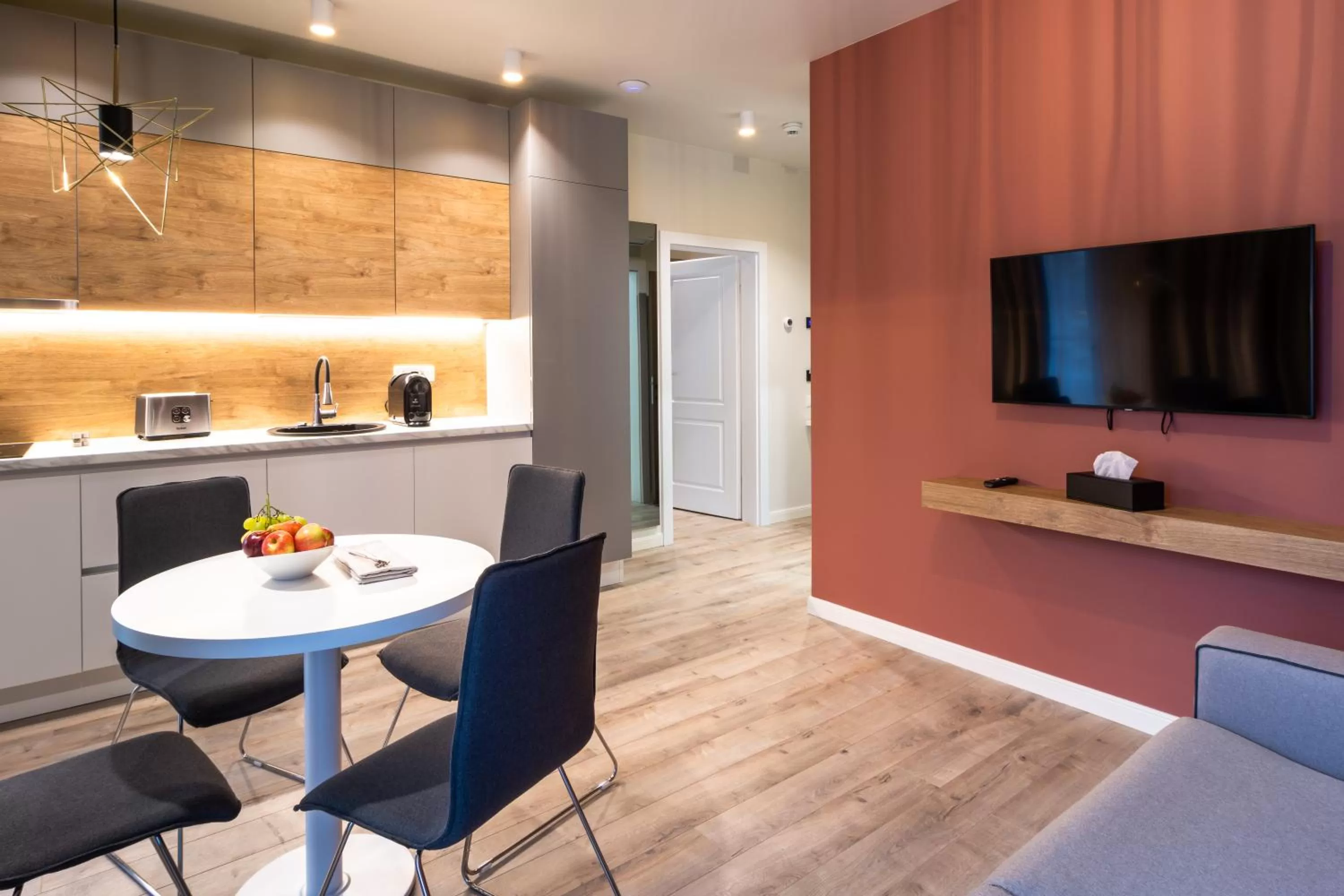 Kitchen or kitchenette in Aparthotel NOX