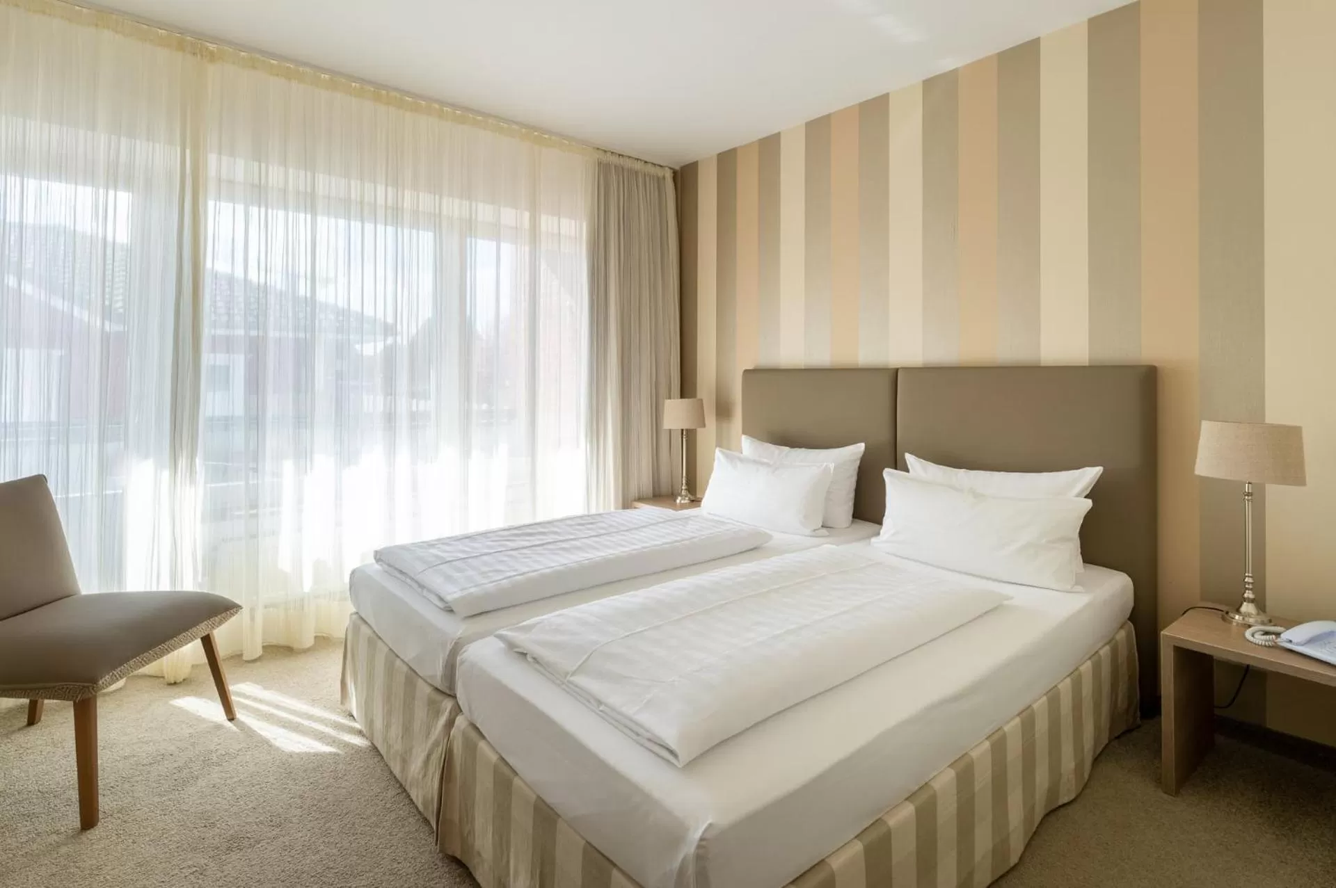 Photo of the whole room, Bed in Hotel am Schlosspark garni