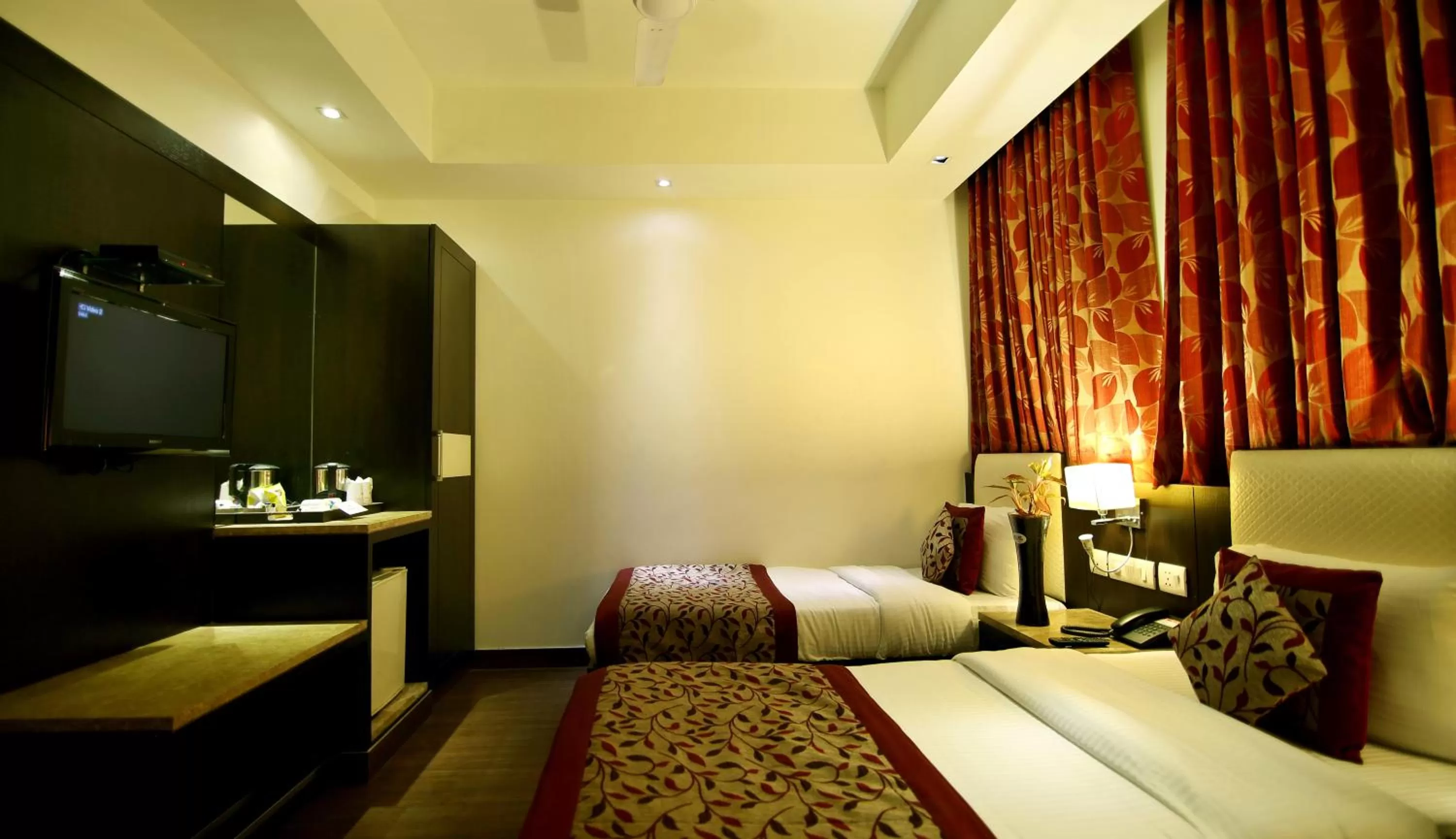 Bedroom, Bed in Hotel The Prime Balaji Deluxe, City Centre, With Free Airport Pickup