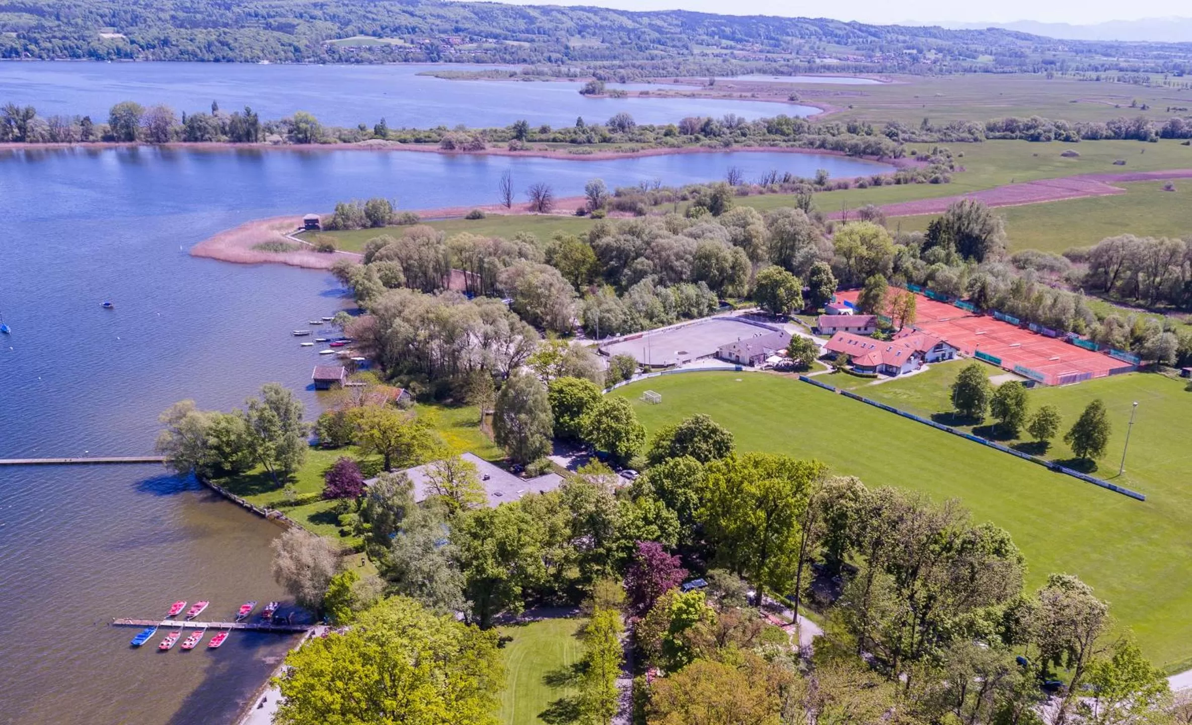 Natural landscape, Bird's-eye View in Strandhotel SüdSee Diessen am Ammersee