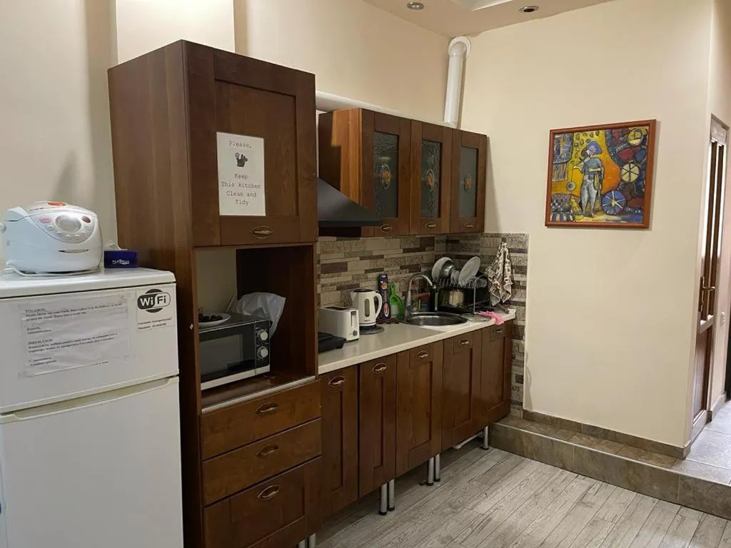 Communal kitchen in Yerevan Hostel