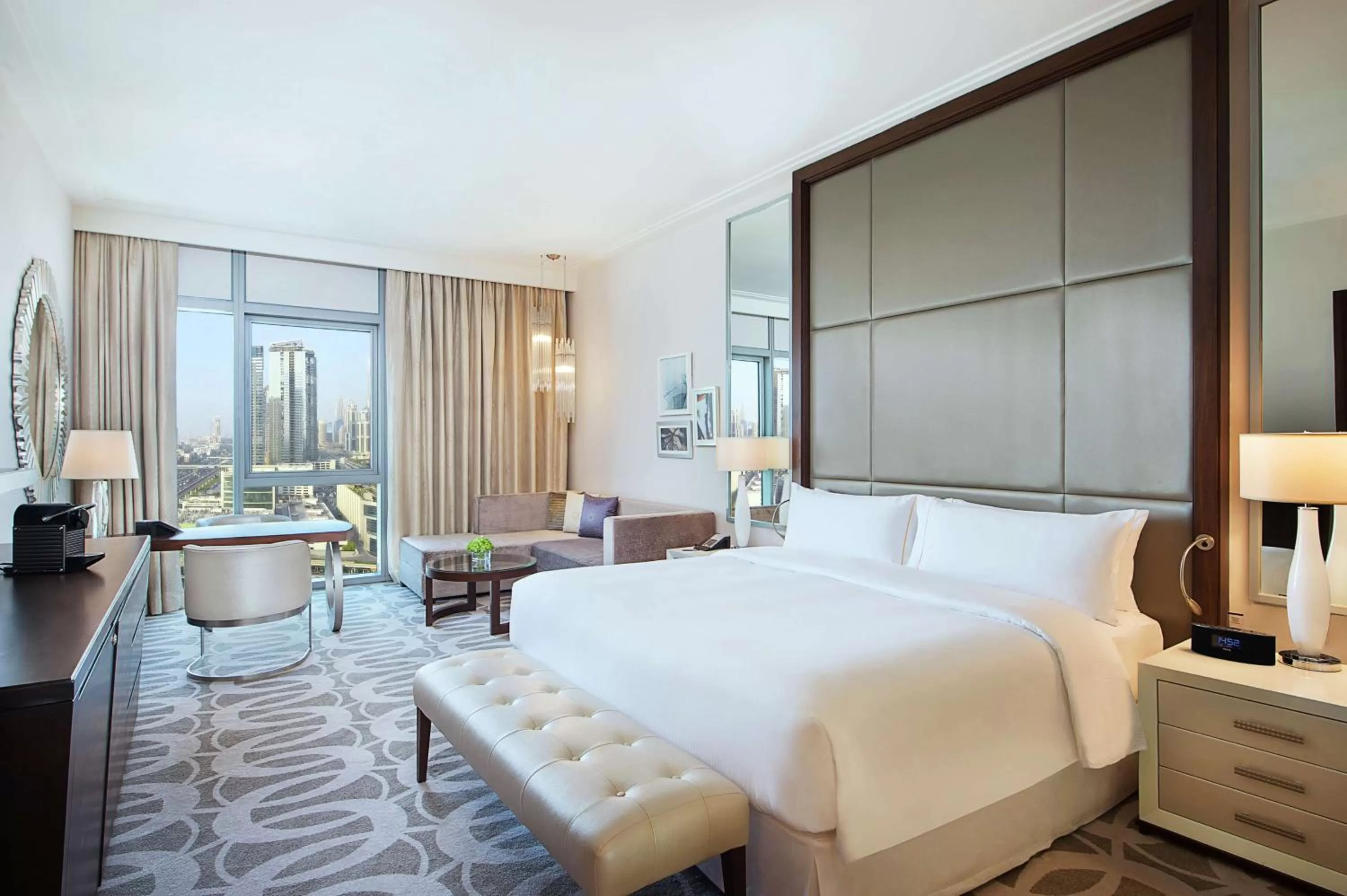View (from property/room), Bed in Hilton Dubai Al Habtoor City