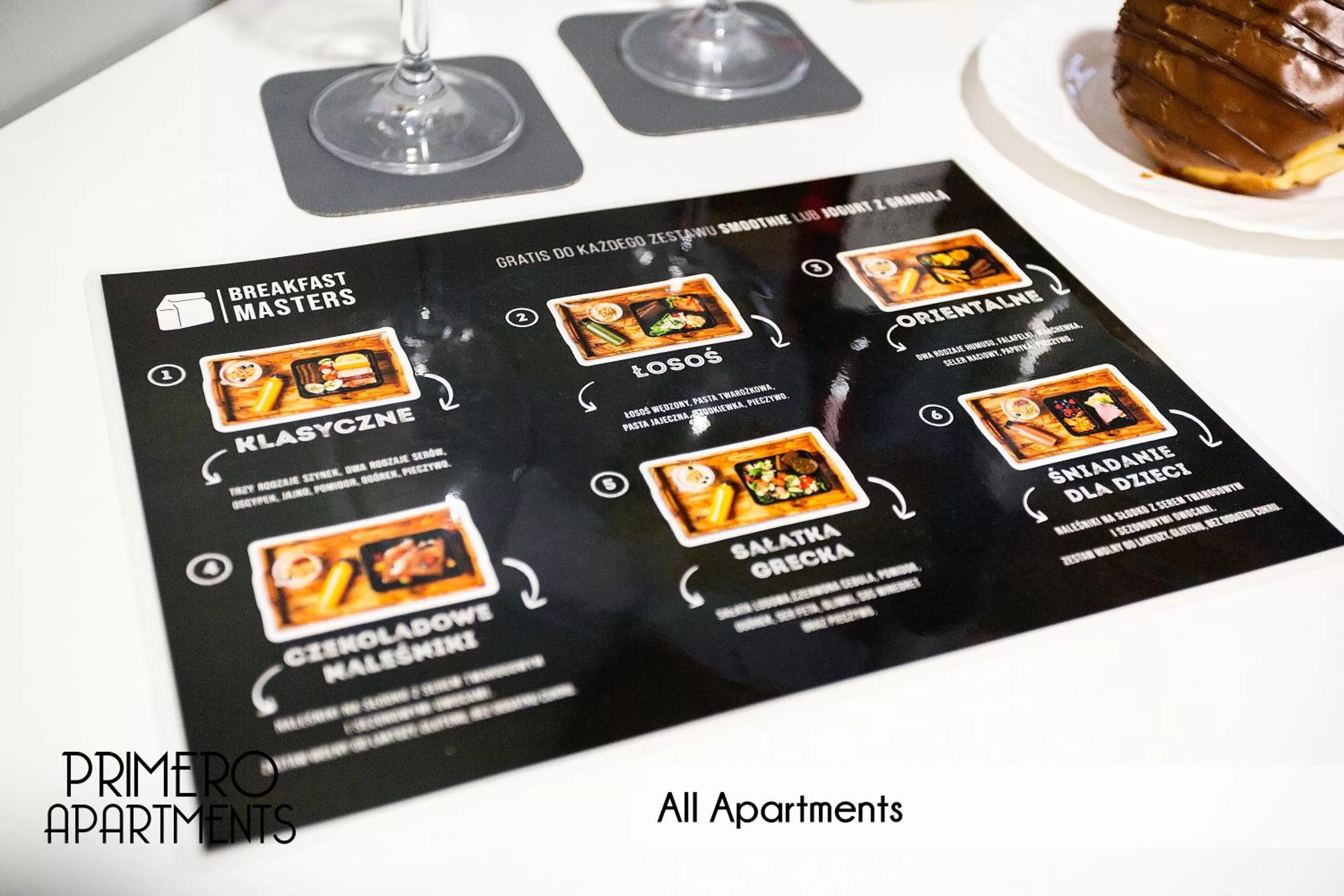 Breakfast in PRIMERO Elegant Apartments KRAKÓW Old Town