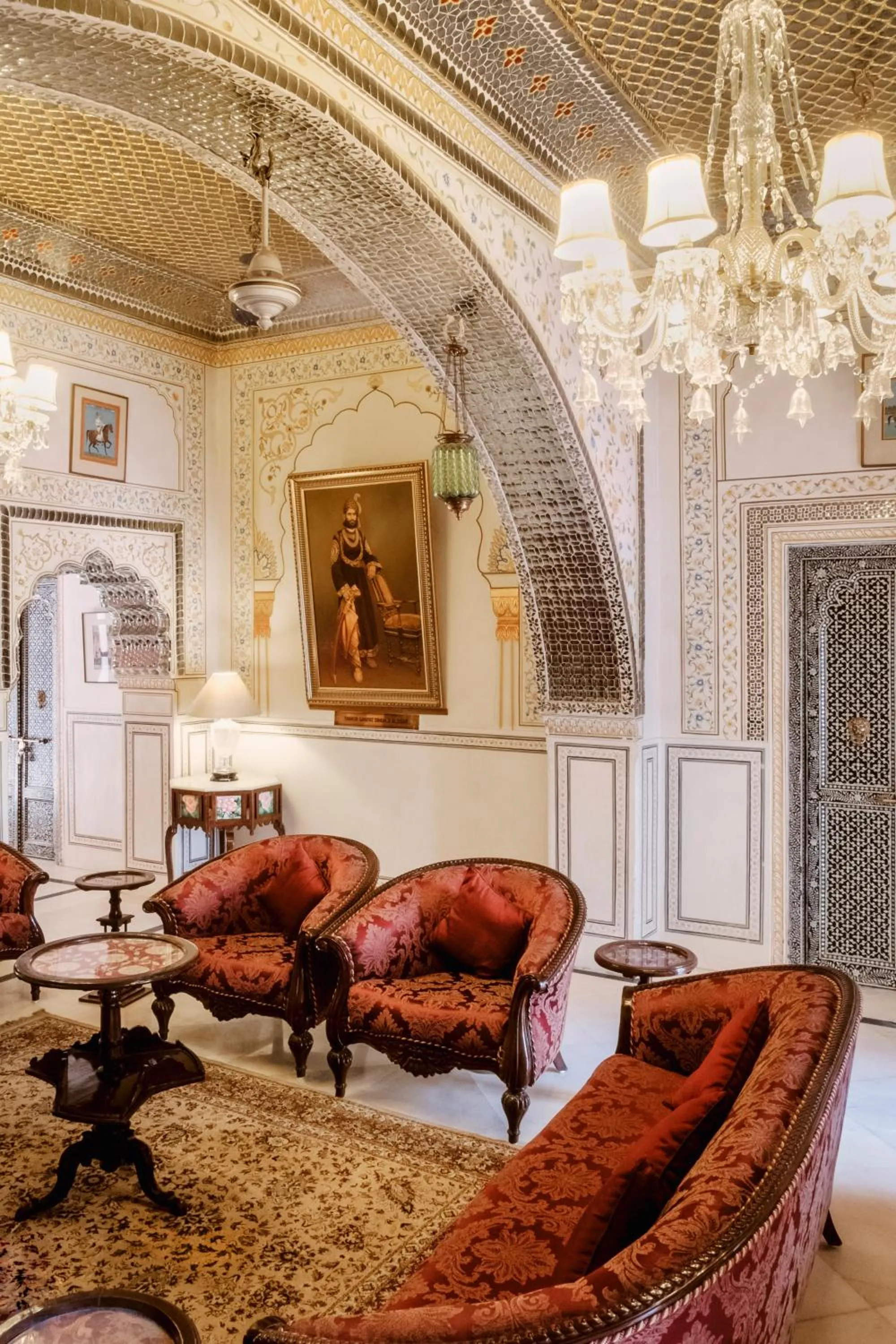 Lounge or bar in Alsisar Haveli - Heritage Hotel