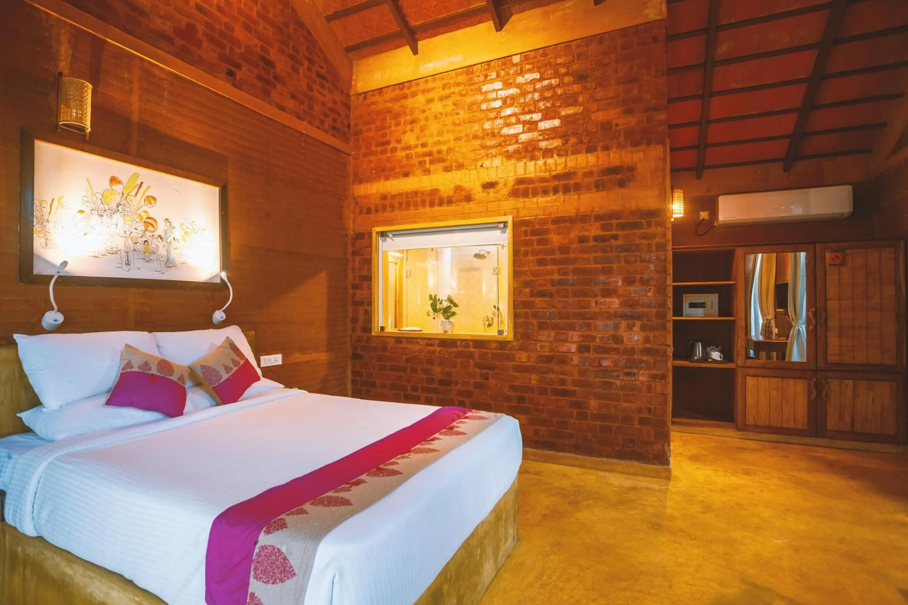 Bedroom, Bed in AMARA AYURVEDA RETREAT- Overlooking Evergreen Western Ghats an ecologically sustainable living space in Kovalam