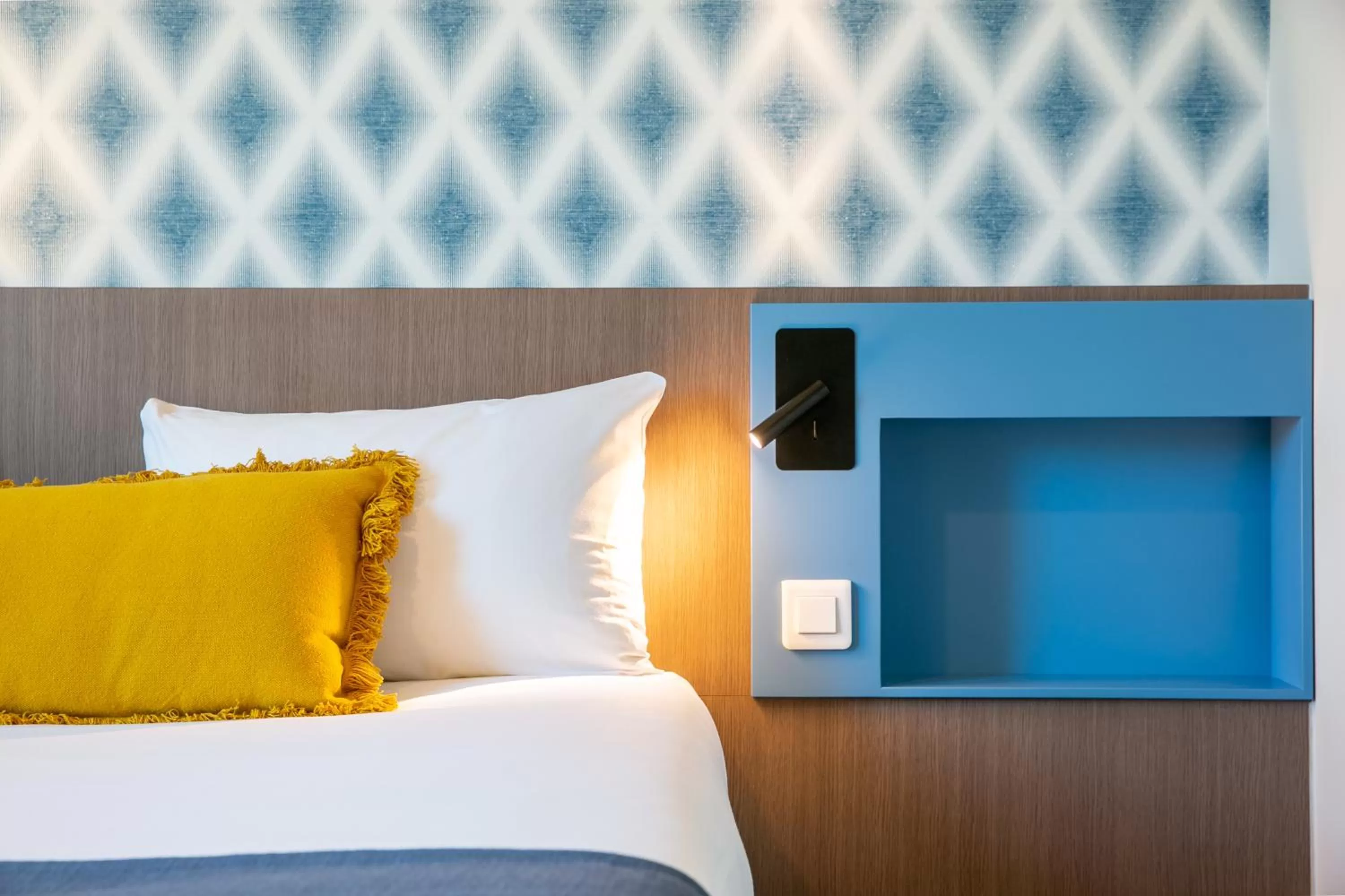 Decorative detail, Bed in Hotel Restaurant Saint James, Montaigu-Vendée The Originals Boutique