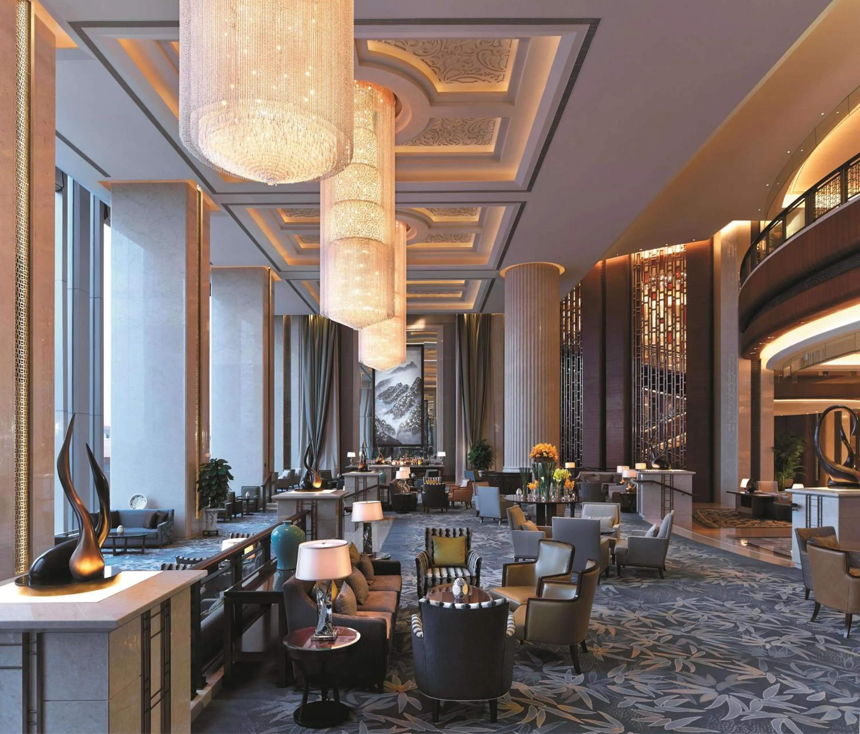 Lounge or bar in Shangri-La Nanchang丨All room offer river views Just one stop from the Pavilion of Prince Teng