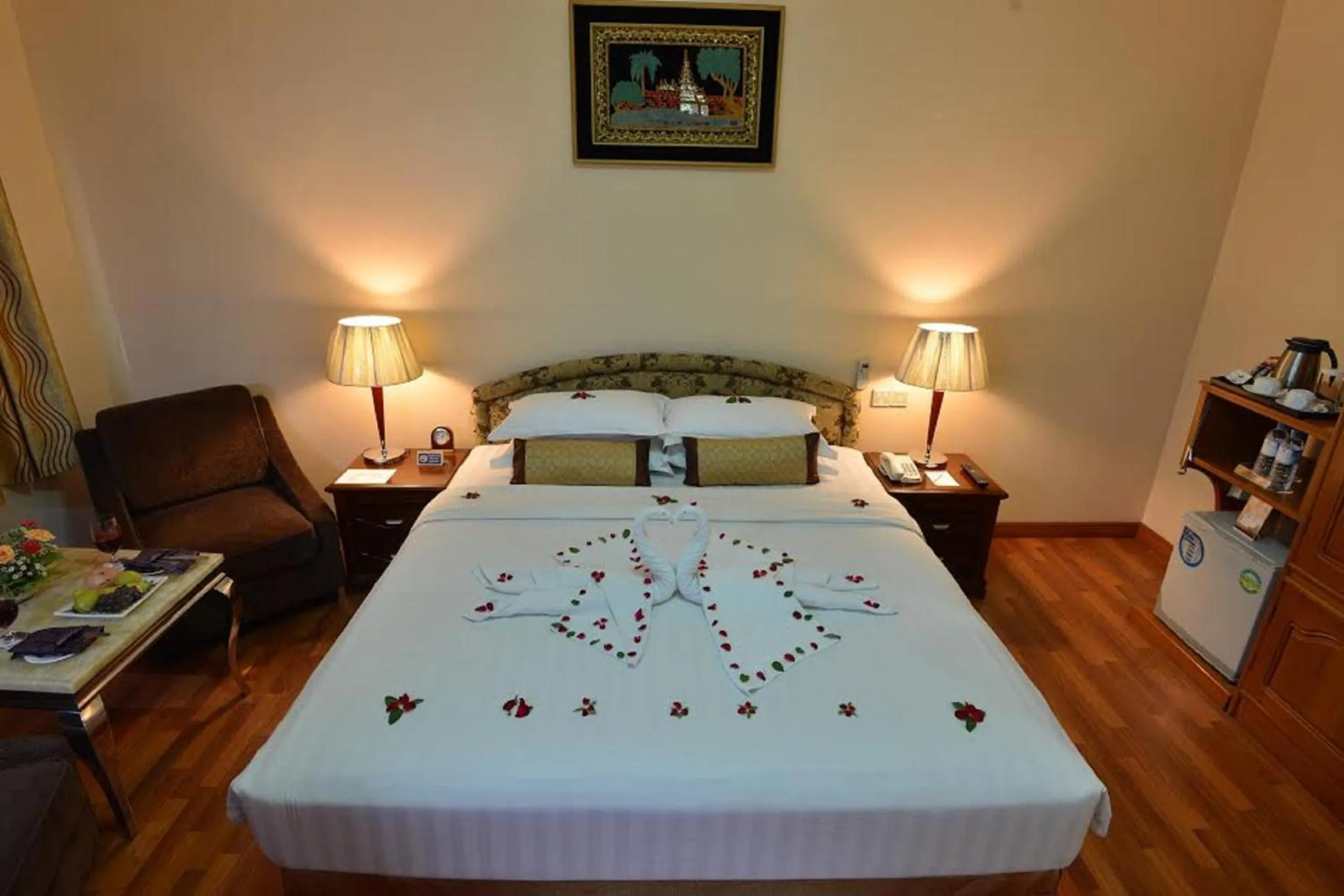 Bed in Grand Palace Hotel